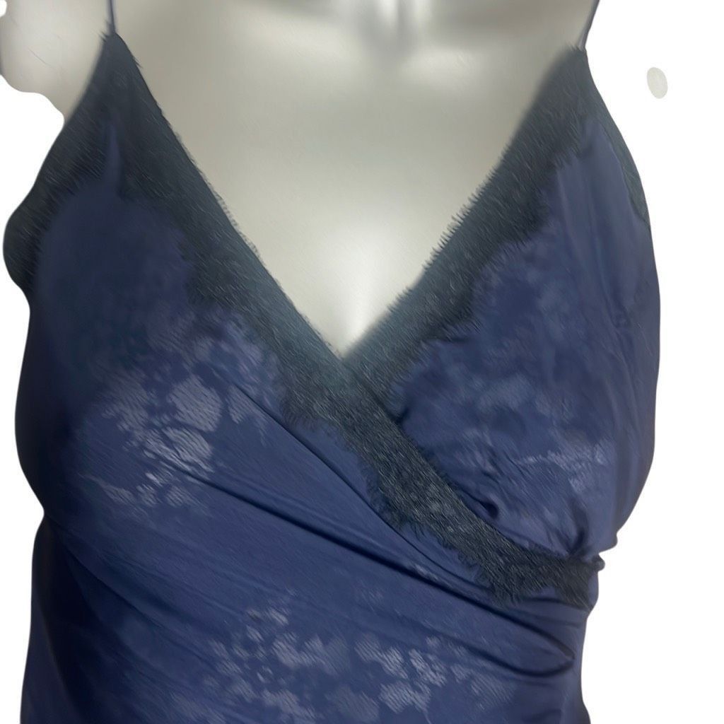 SikSilk Meghan Silk Lace-Trim Dark Blue Gown Dress 4 (024) Size S / US 4 / IT 40 - 3 Thumbnail