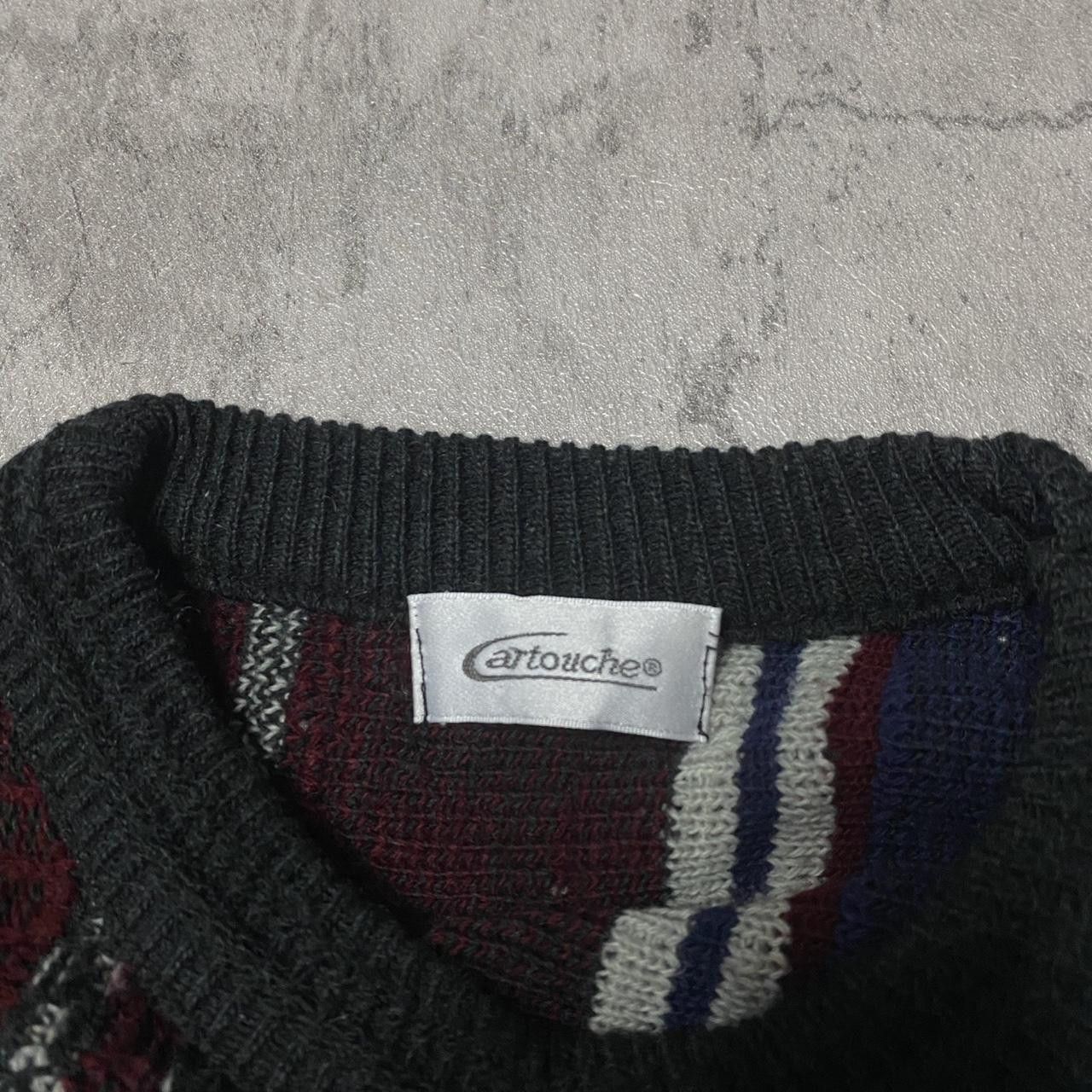 Other 80s vintage striped knit sweater in black and multi-colour Size US L / EU 52-54 / 3 - 3 Thumbnail