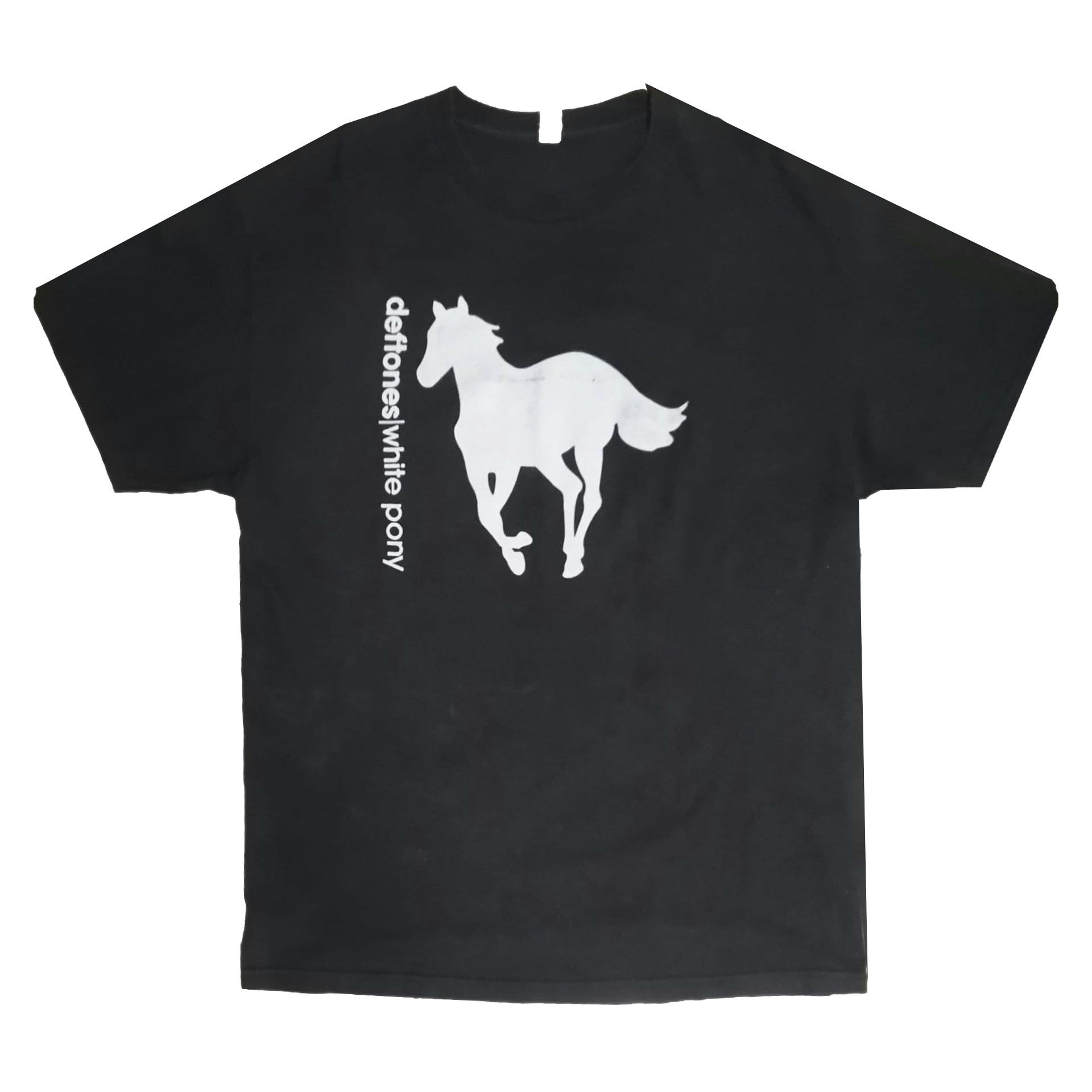 Sweat à Capuche Vintage Deftones - European Tour 2001 - Blanc Avec Logo Poney - Taille XL - Coton - Occasion Bon état