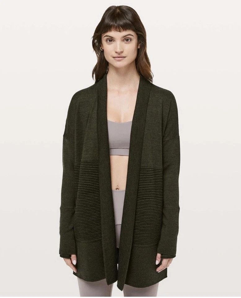 Other Sit In Lotus Wrap Ribbed-Knit Cardigan Sweater Open Front Size XS / US 0-2 / IT 36-38 - 5 Thumbnail