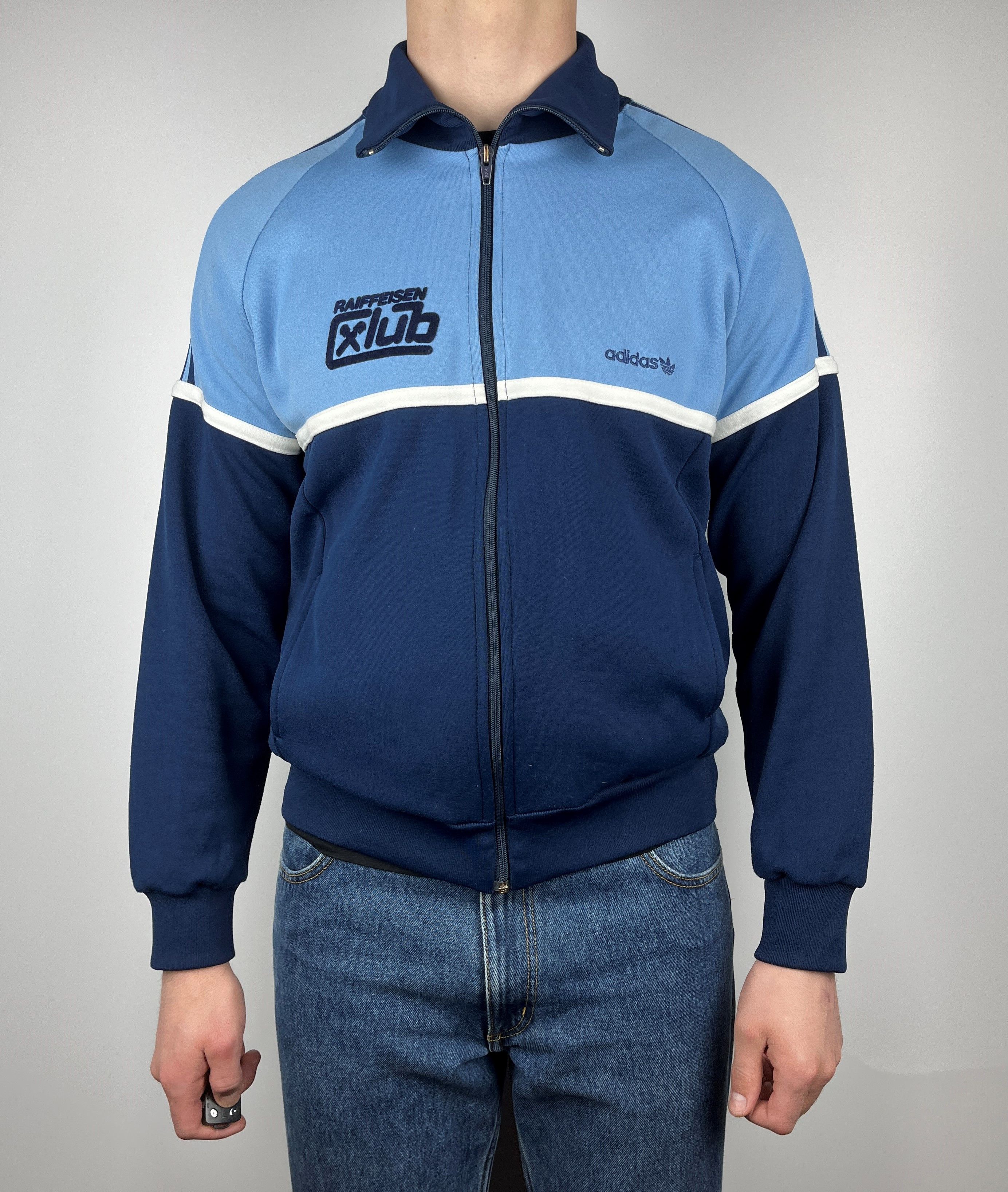Adidas × Vintage 80's Adidas Vintage Track Jacket Tracksuit Top Made in Korea Size US L / EU 52-54 / 3 - 5 Thumbnail
