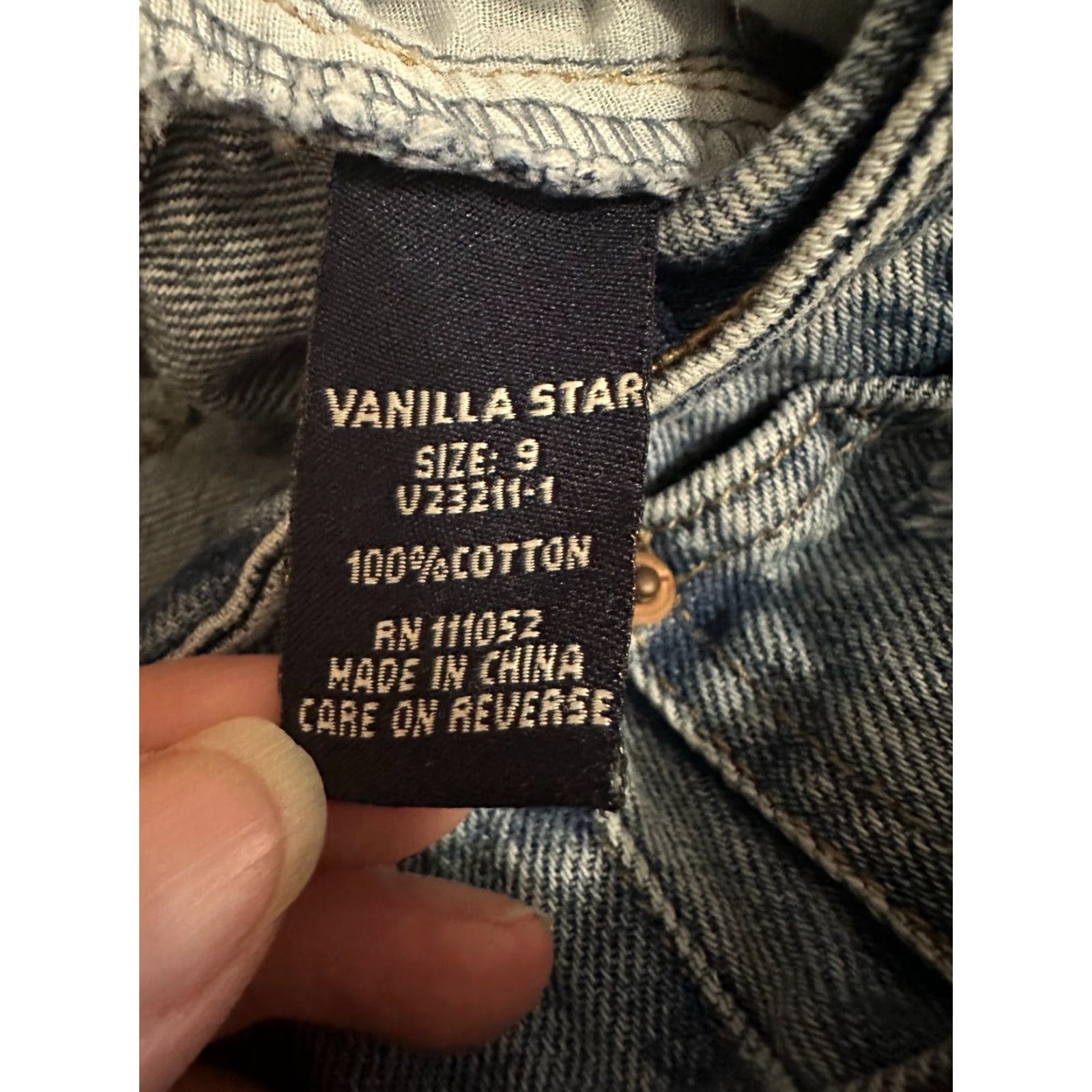 Vintage Vanilla Star 90's Skater Light Wash Ripped Wide Leg Jeans Size 9 Juniors Teens Blue 90s Theme Wide-Leg Jeans Accessories Not Included Size 30" / US 8 / IT 44 - 4 Thumbnail