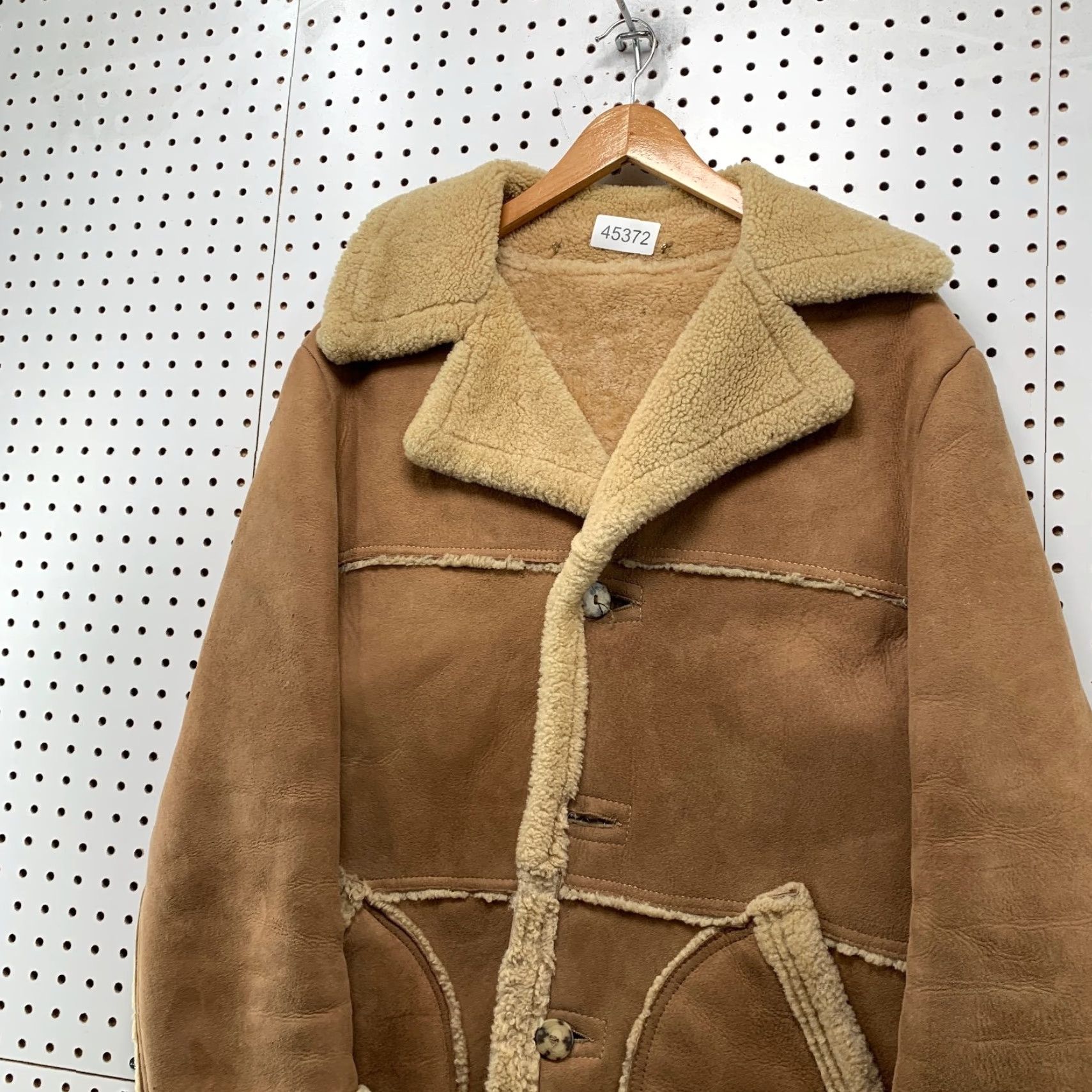 Marlboro VINTAGE Lakeland Coat Mens 40 Brown Suede Rancher Overcoat Cowboy Western Wool Lining 70s USA Size US XXS / EU 40 - 3 Thumbnail