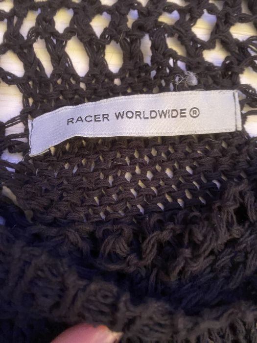 Racer Worldwide Racer Worldwide Black Cross Net Sweater | Grailed