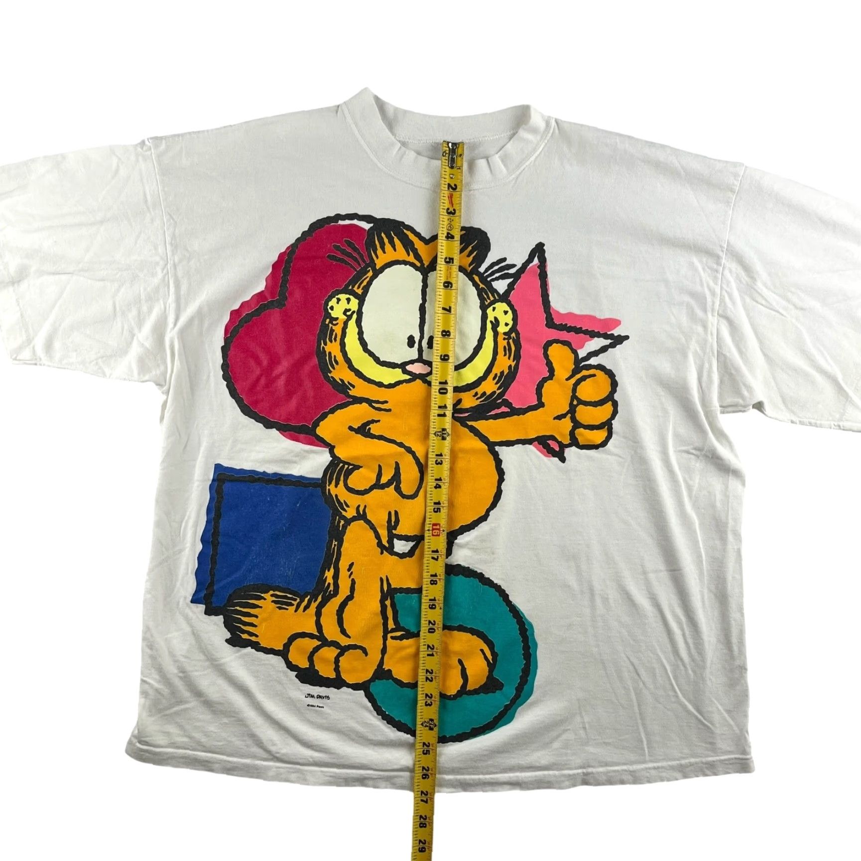 X-LARGE VTG 1994 Garfield Paws Graphic Print T-Shirt White XL Crewneck Short Sleeve Size US XL / EU 56 / 4 - 3 Thumbnail
