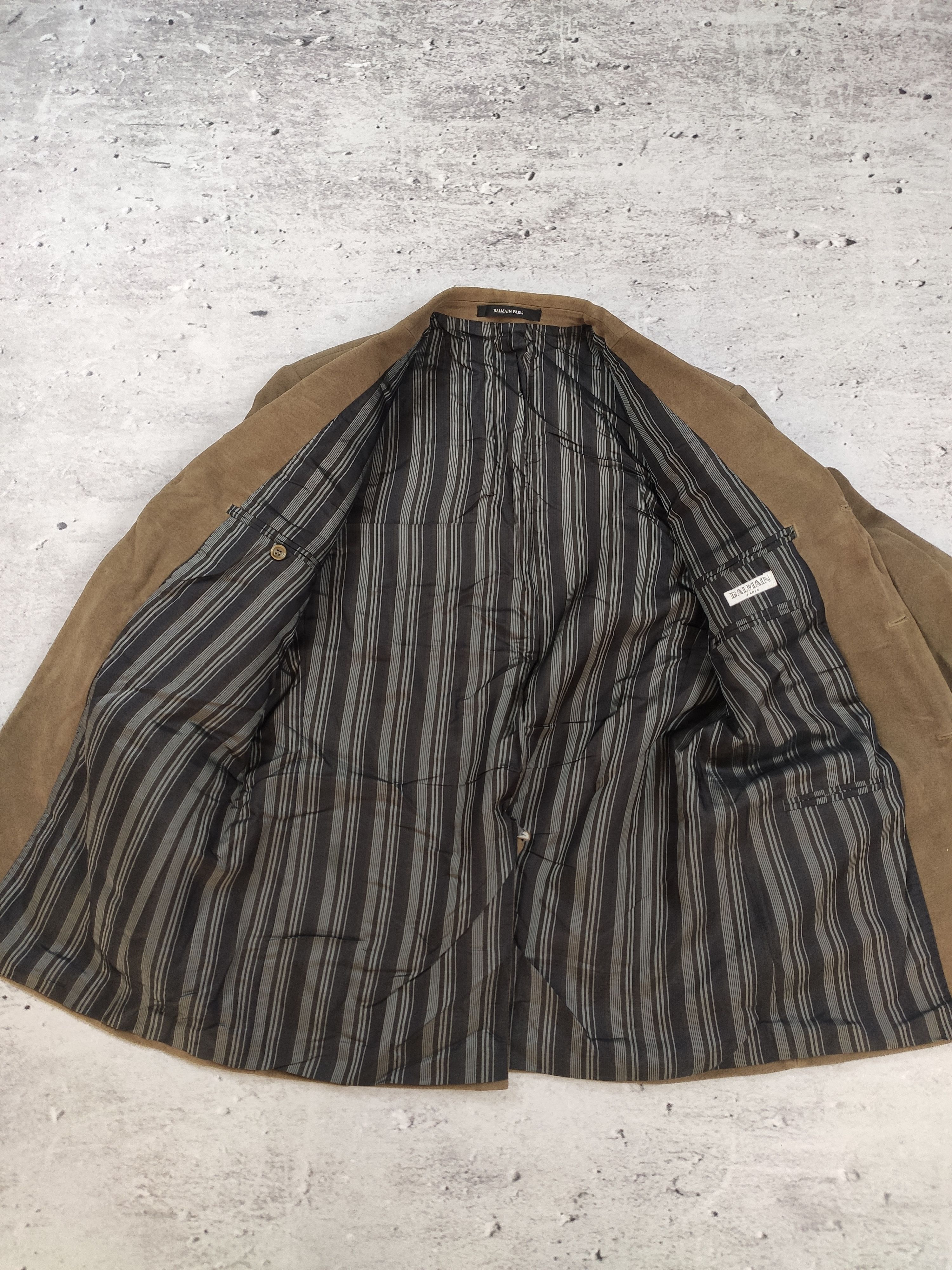 Balmain × Vintage Balmain Paris men blazer cotton jacket brown elegant Size 52R - 8 Thumbnail