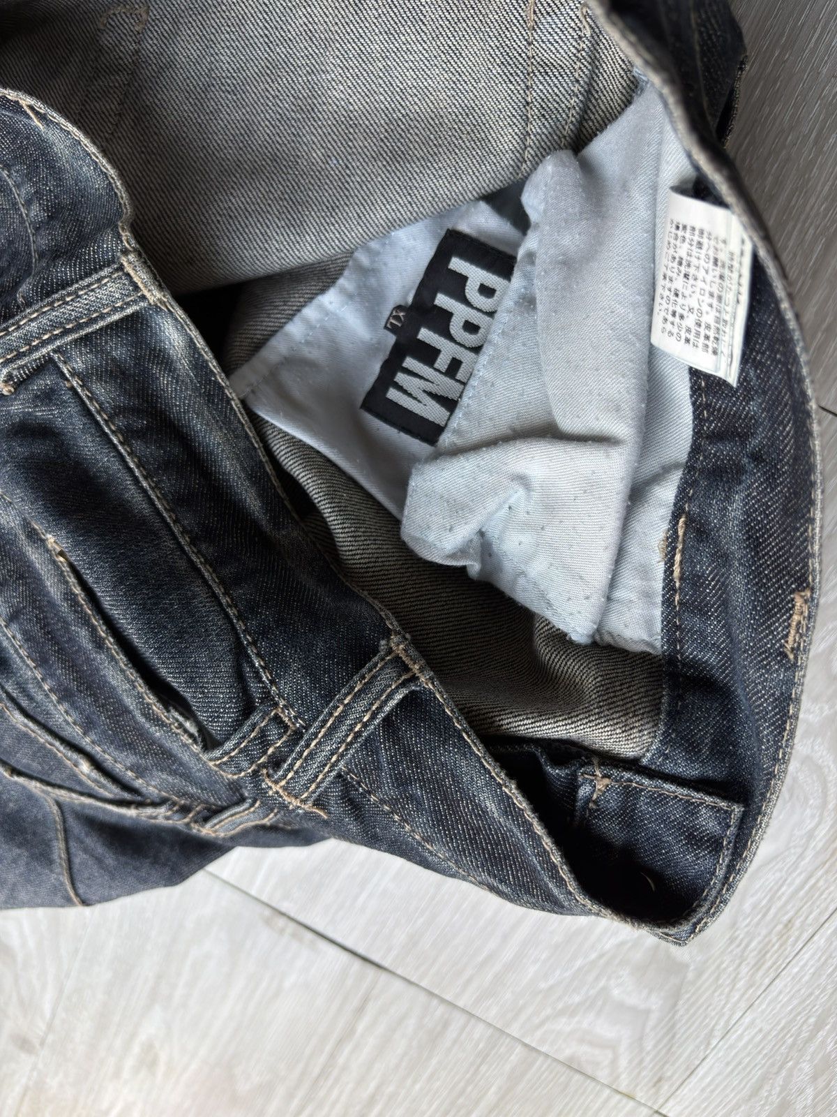 Japanese Brand PPFM double waist jeans Size US 33 - 9 Thumbnail