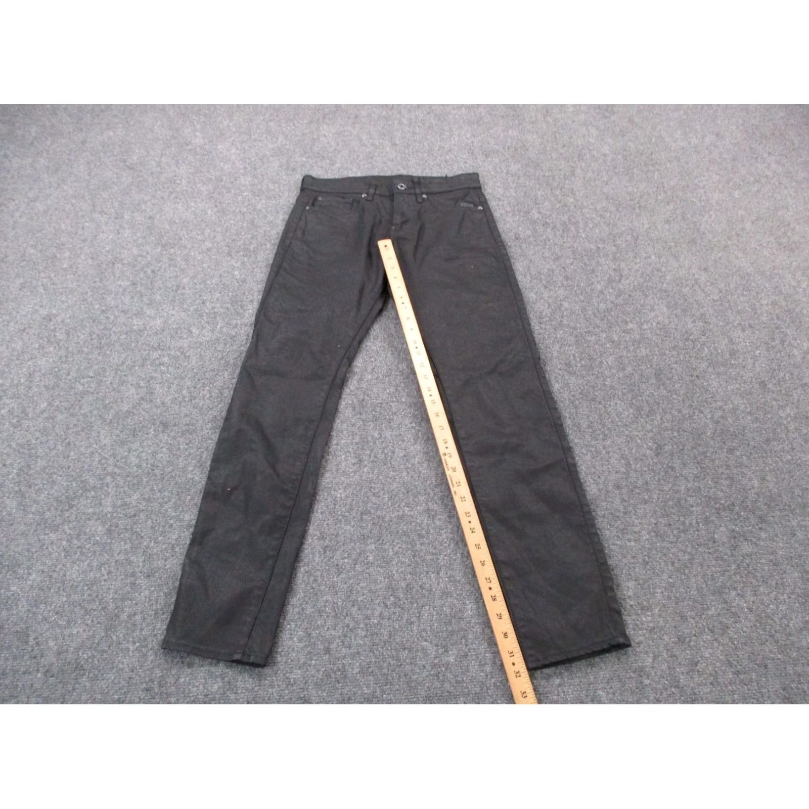 G-Star G-Star Jeans Men 29x32 Black Denim Raw Revend Skinny Straight 90s Skater Mens Jeans Black Denim 29x32 Dark Wash Button Zip Logo Accents Size US 29 - 3 Thumbnail