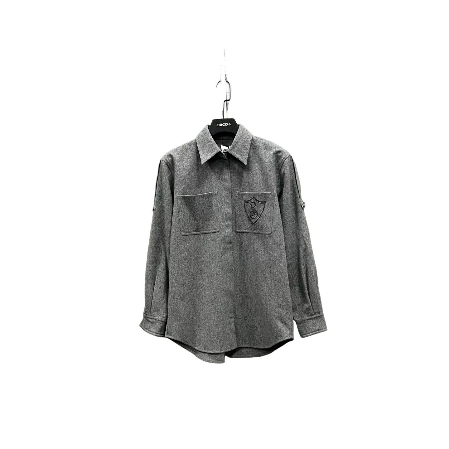 Burberry Burberry Gray Wool Embroidered Shirt UK 34 Size US XS / EU 42 / 0 - 1 Thumbnail