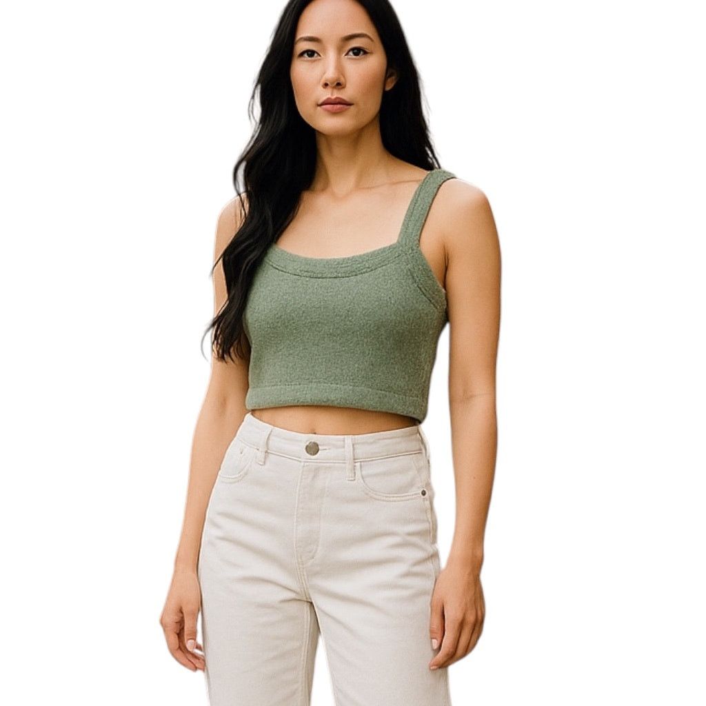 Abercrombie & Fitch NWT Abercrombie & Fitch Lounge Collection Green Crop Top XS Size XS / US 0-2 / IT 36-38 - 1 Thumbnail