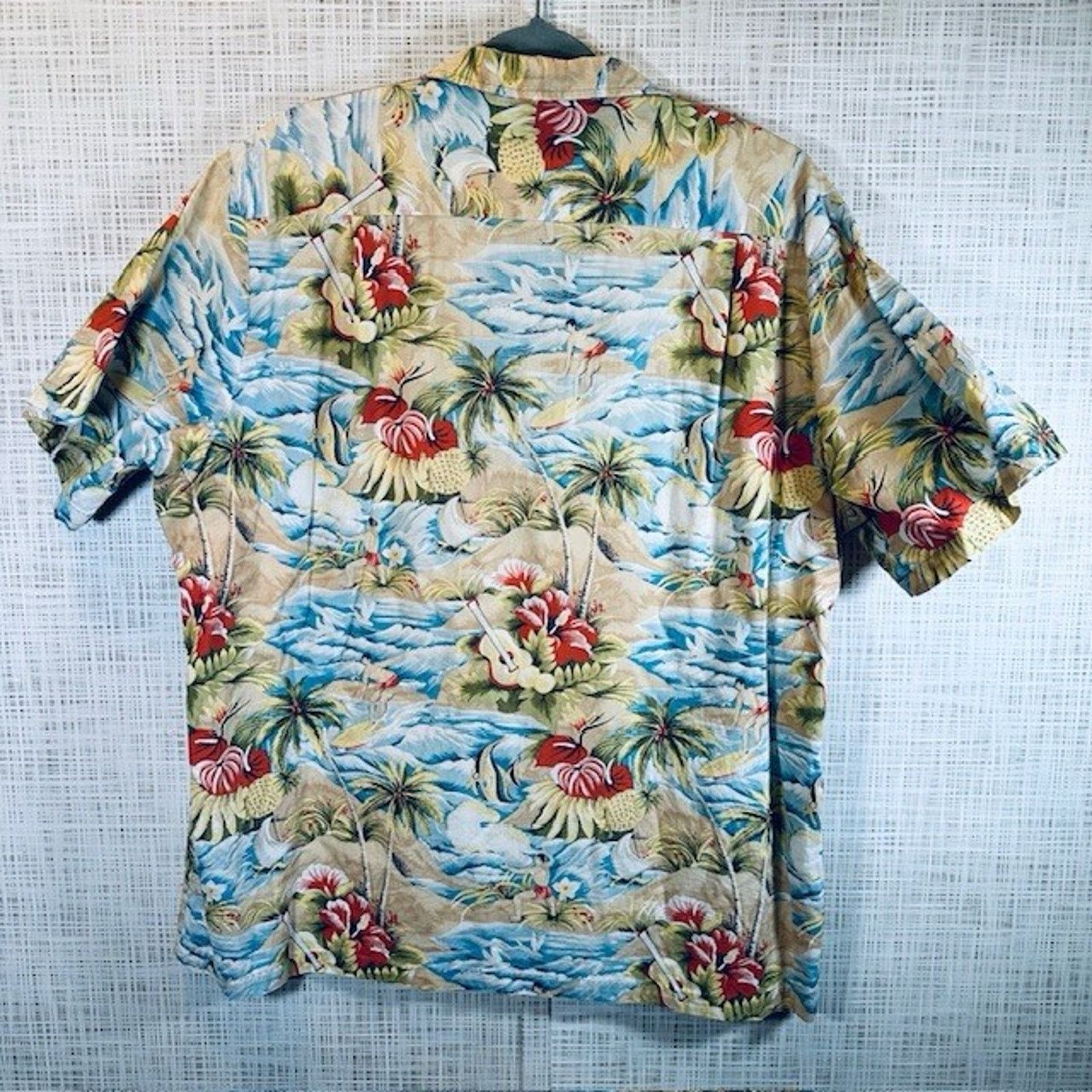 Other RJC Ltd Hawaiian Shirt Large Surfing Palms Hibiscus USA VTG Size US XL / EU 56 / 4 - 13 Thumbnail