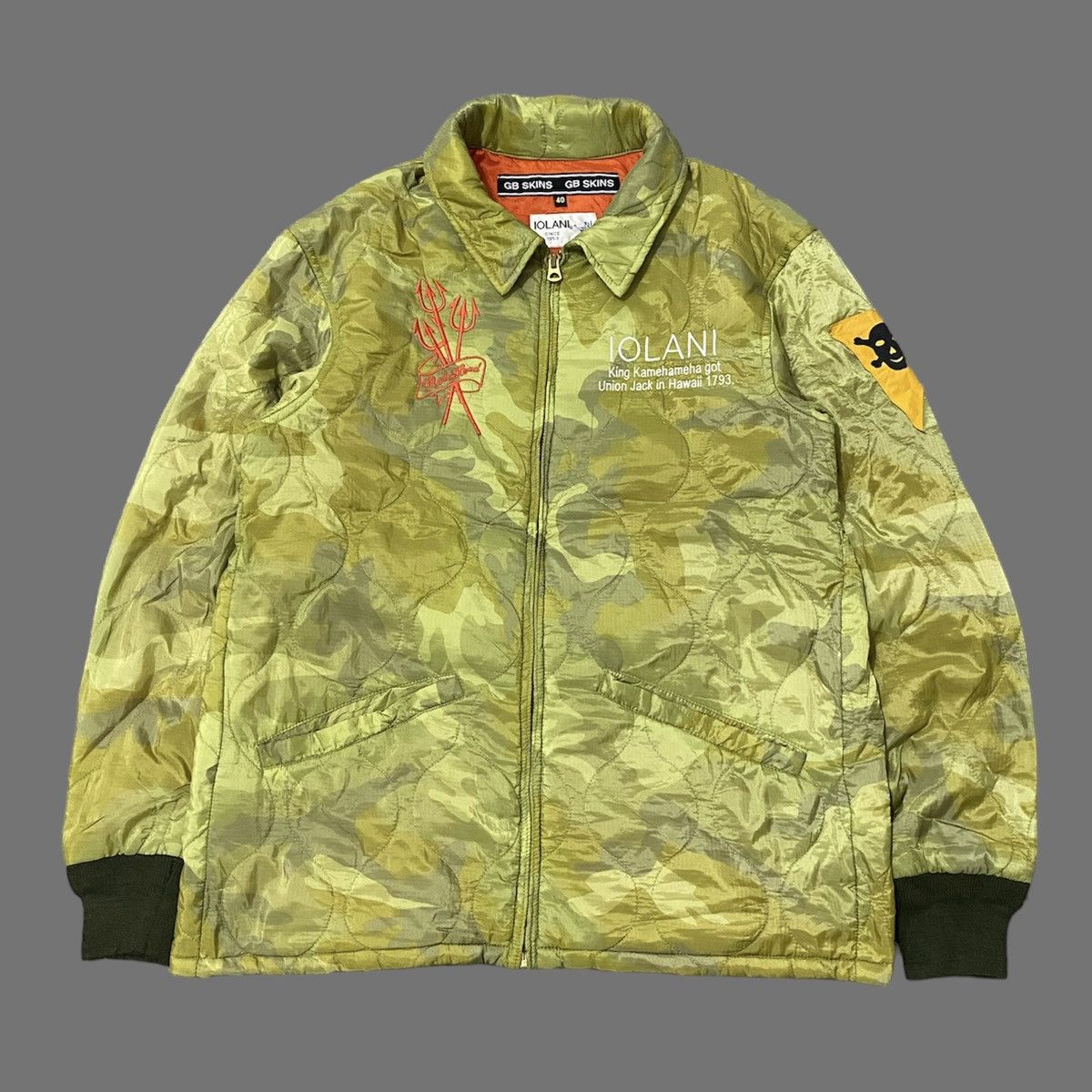 image of Gbs x Iolani Gb Skins Souvenir Jacket in Camo, Men's (Size Medium)