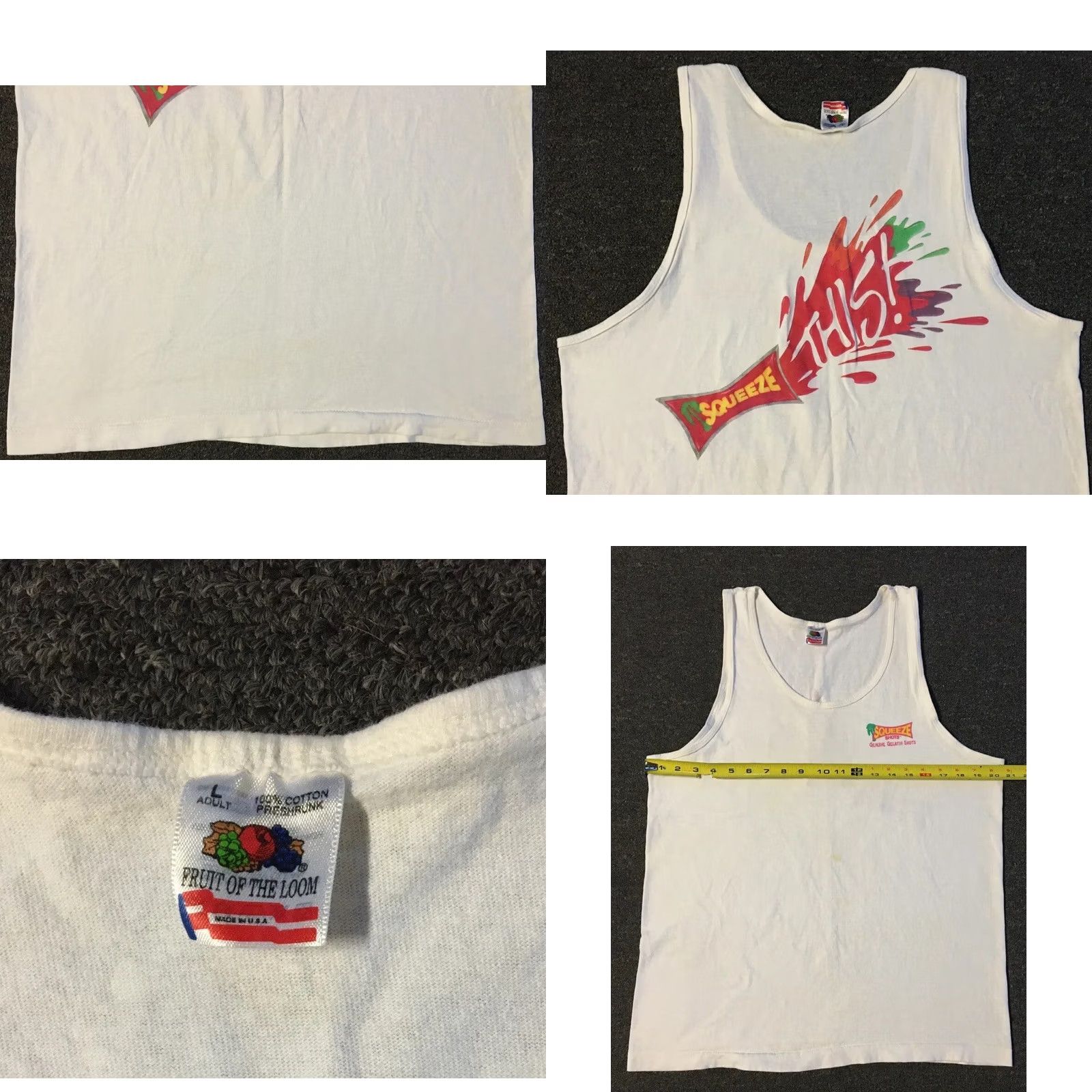 Vintage VINTAGE Squeeze This! Squeeze Gelatin Shots Tank Top M White Beer Grunge 90s Funny Mens Shirt Tee Size US M / EU 48-50 / 2 - 8 Thumbnail
