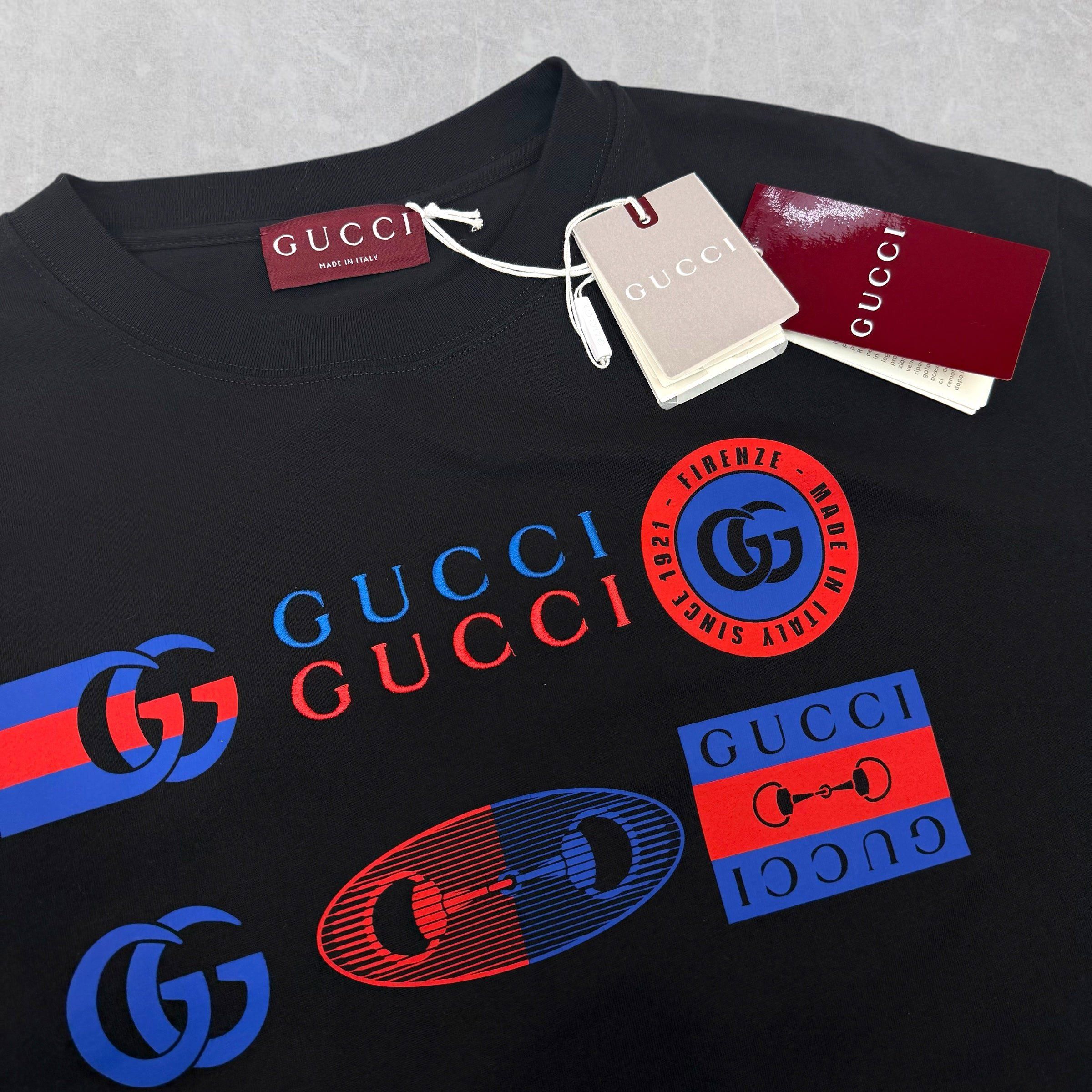 Gucci Gucci Multi Logo Tee Black XL Size US XL / EU 56 / 4 - 3 Thumbnail
