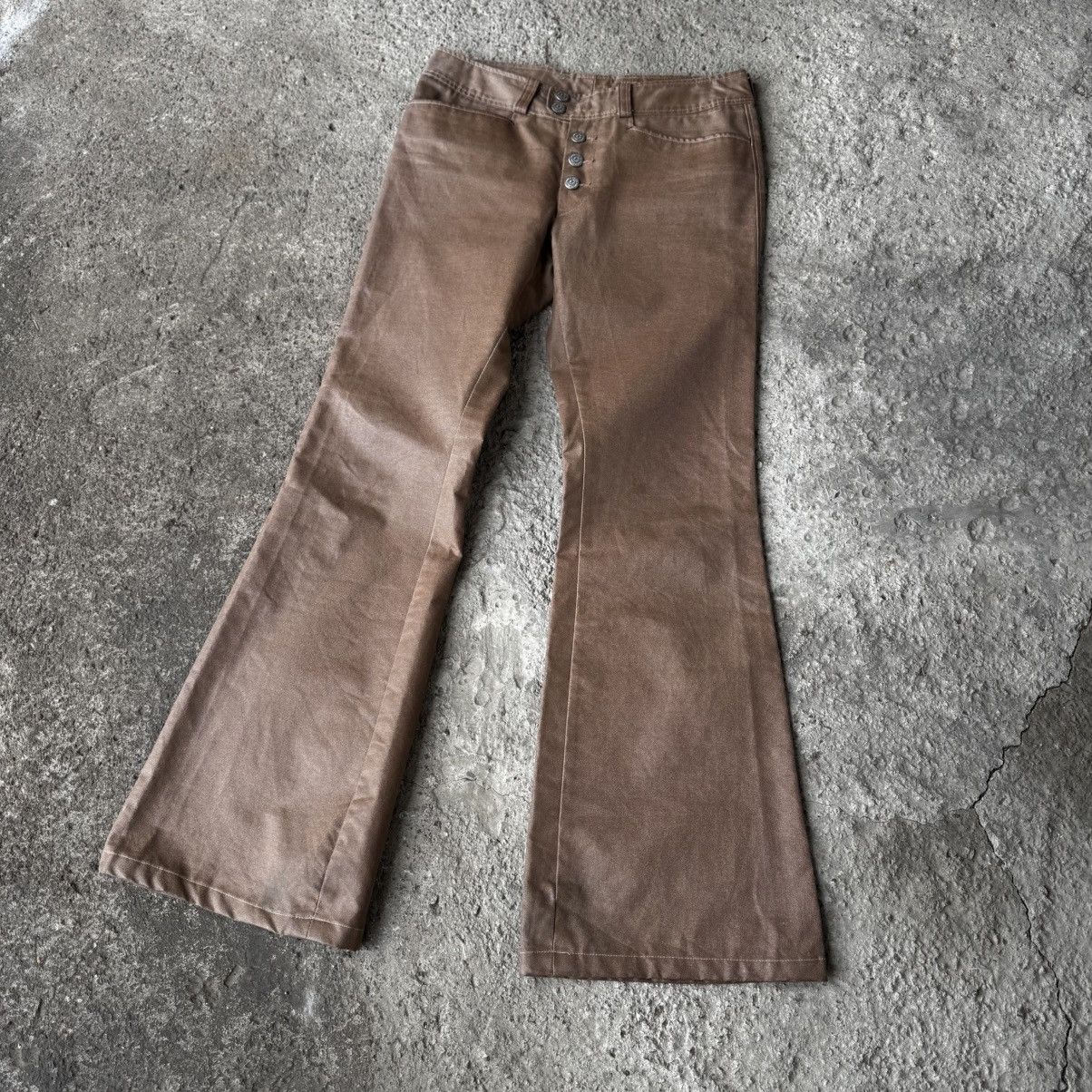 Tornado Mart Tornado Mart paper waxed flared pants Size US 32 / EU 48 - 3 Thumbnail