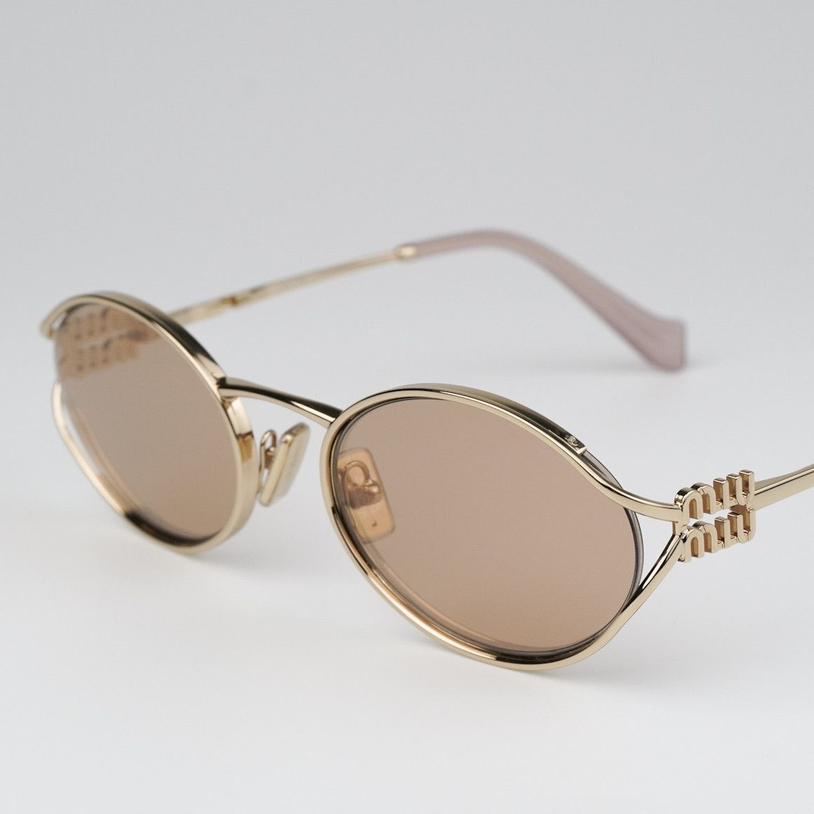 Miu Miu NEW Miu Miu MU52YS ZVN20F LOGO Oval Unisex Sunglasses Size ONE SIZE - 6 Thumbnail