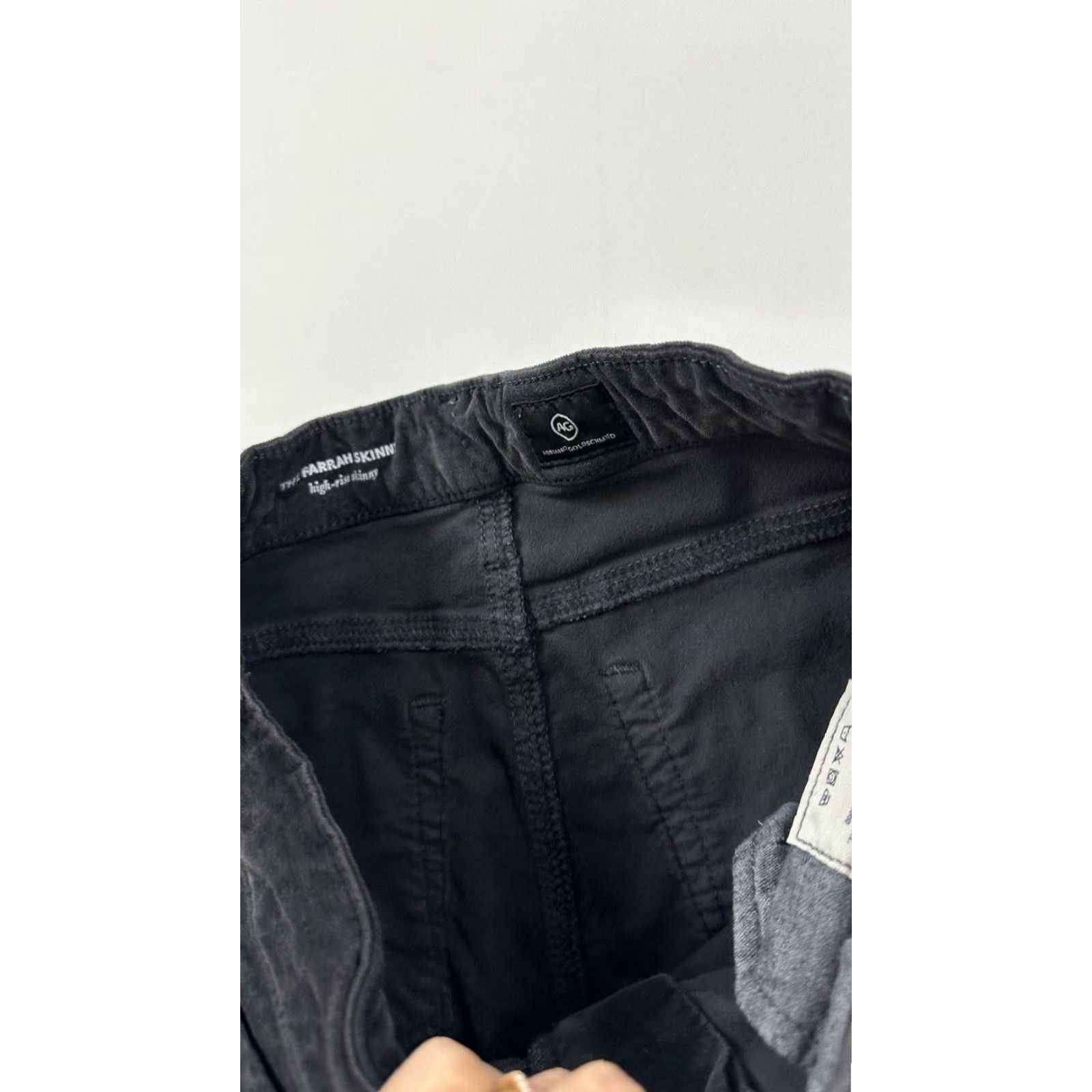 Velvet AG Adriano Goldschmied Pants Womens 26 Black Velvet The Farrah Skinny Jeans Slim Straight 30in Inseam Womens Size 26" / US 2 / IT 38 - 4 Thumbnail