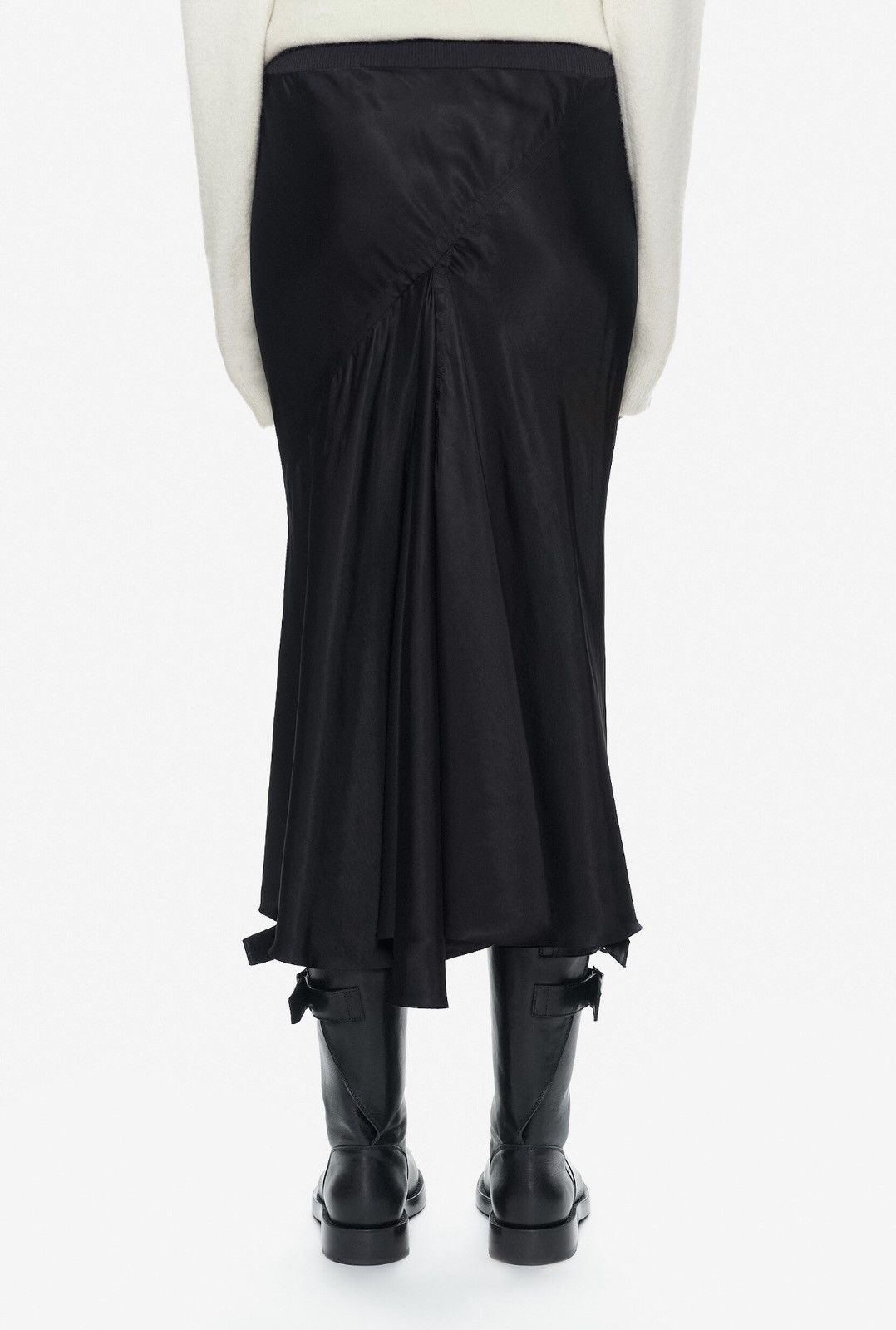 Rick Owens Last Rick Owens Black Midi Skirt in Cupro Size 30" / US 8 / IT 44 - 2 Thumbnail
