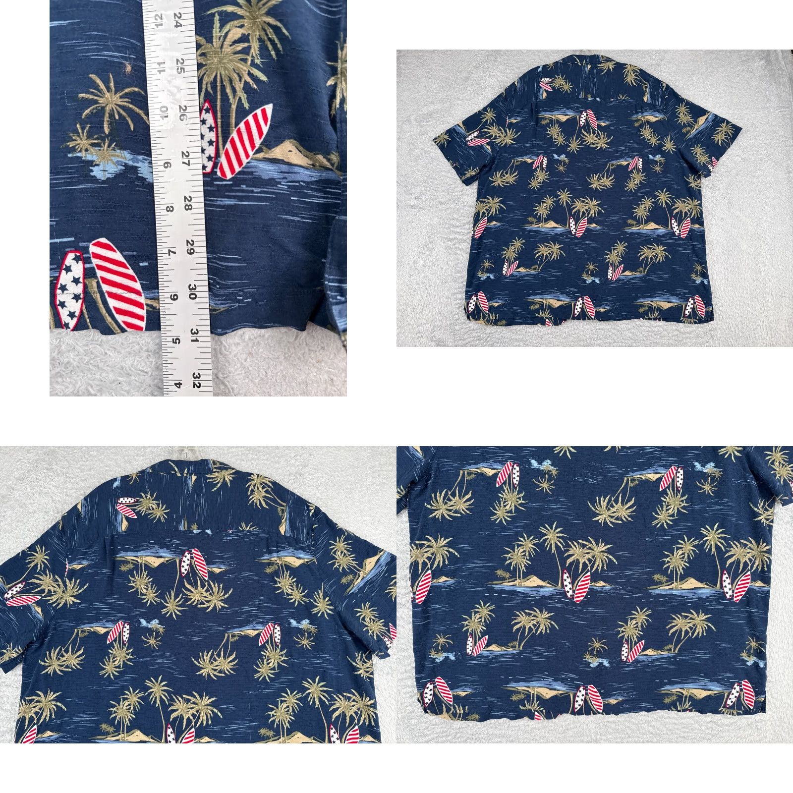 George George Shirt Mens 3XL Blue Floral Pattern Button-Up Short Sleeve Rayon 100% Viscose Casual Travel Men’s Mens Size US XXL / EU 58 / 5 - 9 Thumbnail