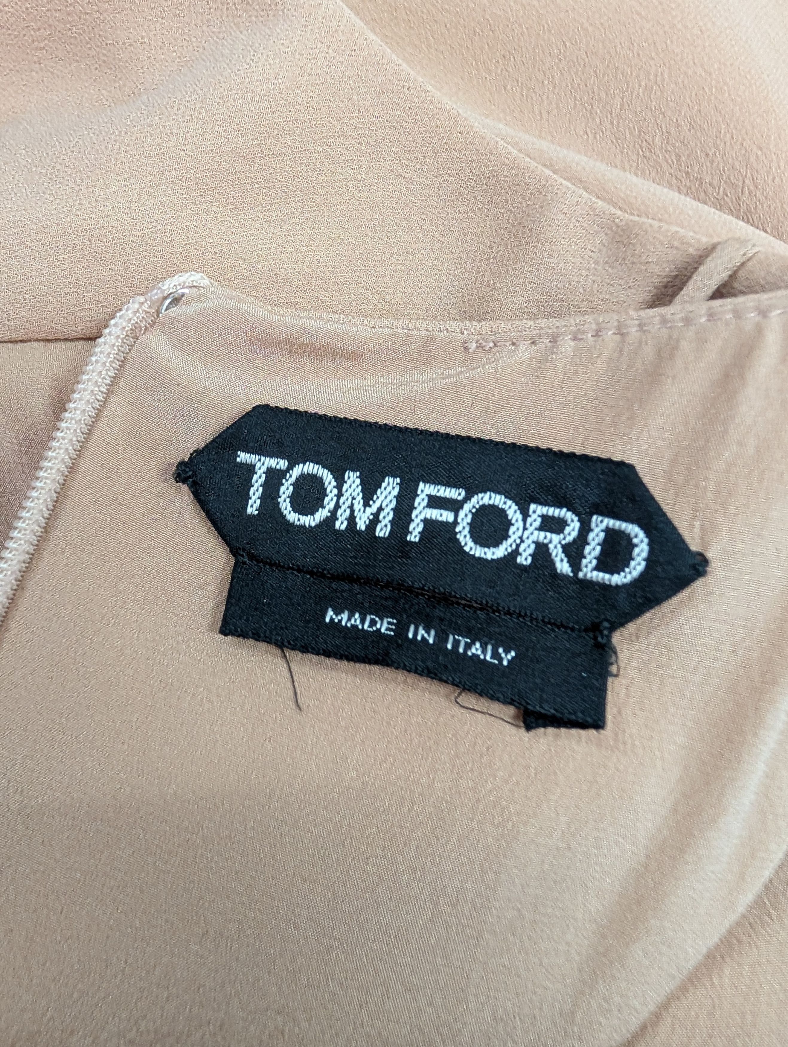 Tom Ford Tom Ford Brown And Salmon Single Sleeve Dress Size XS / US 0-2 / IT 36-38 - 8 Thumbnail