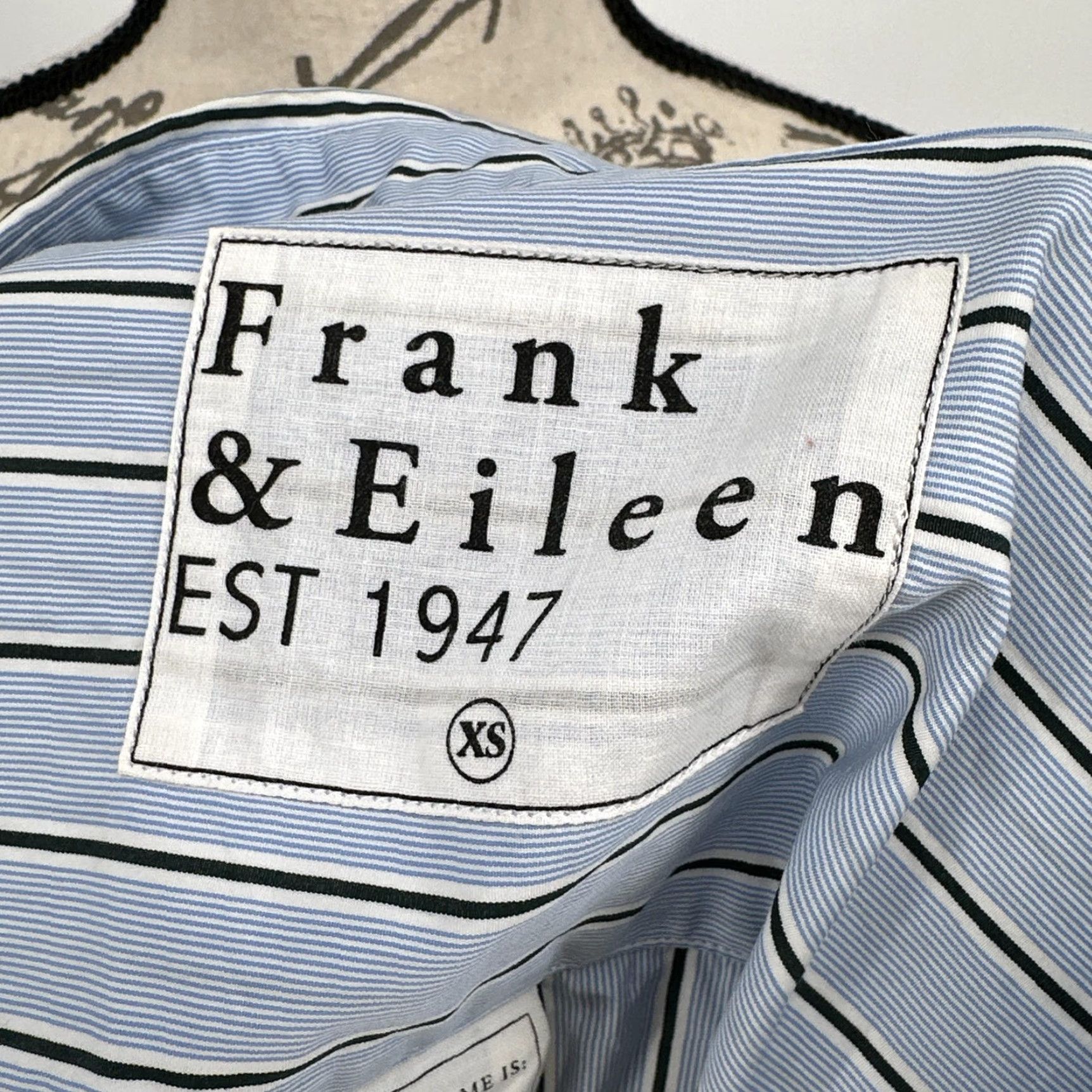 Frank & Eileen Frank & Eileen Shirt Womens XS Blue Striped Joedy Tunic Button Up Cotton Top Size XS / US 0-2 / IT 36-38 - 6 Thumbnail