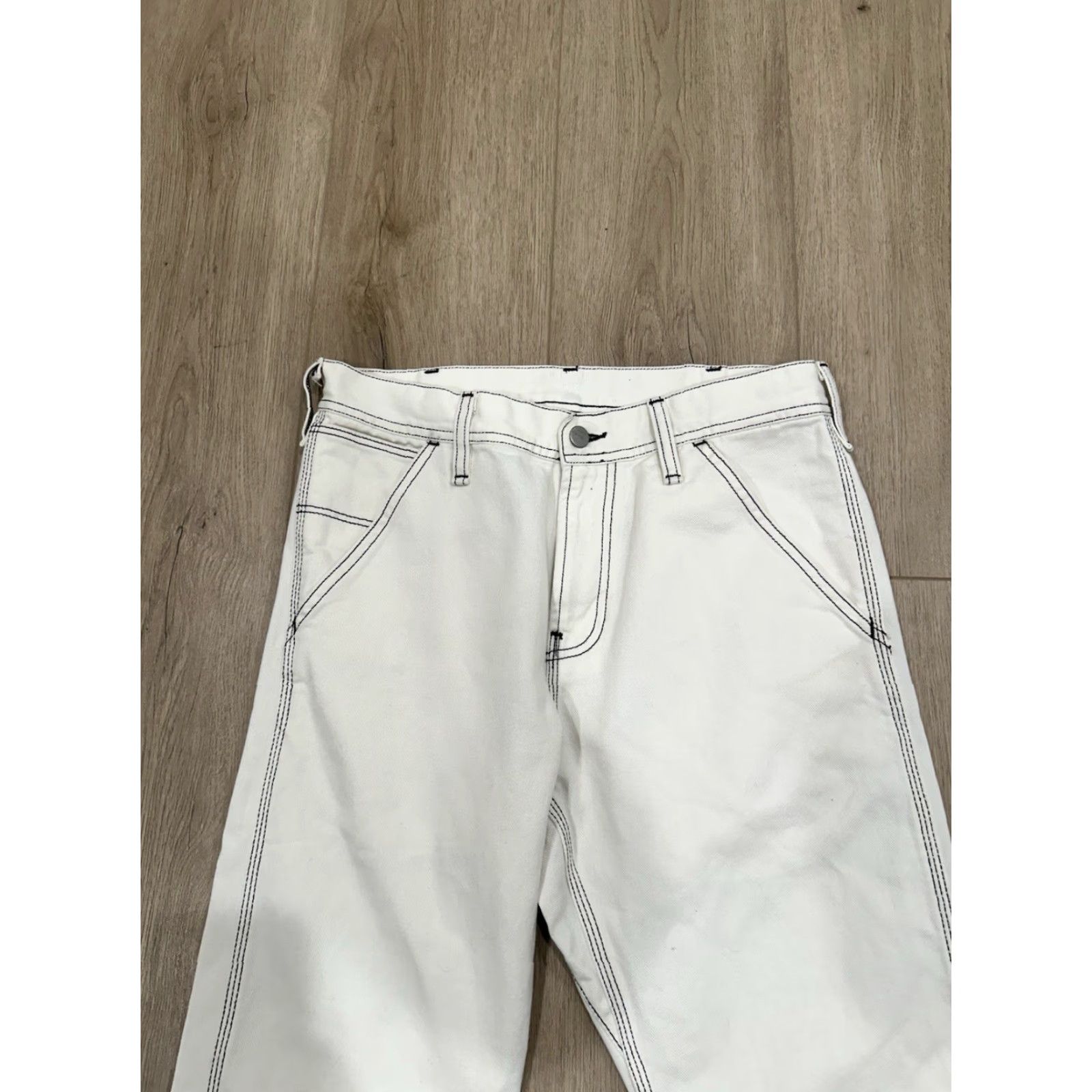 Carhartt VINTAGE Carhartt Wip Canvas Logo Trouser Pants 30x26 Carpenter Workwear 5-Pocket Mens White Size US 30 / EU 46 - 4 Thumbnail