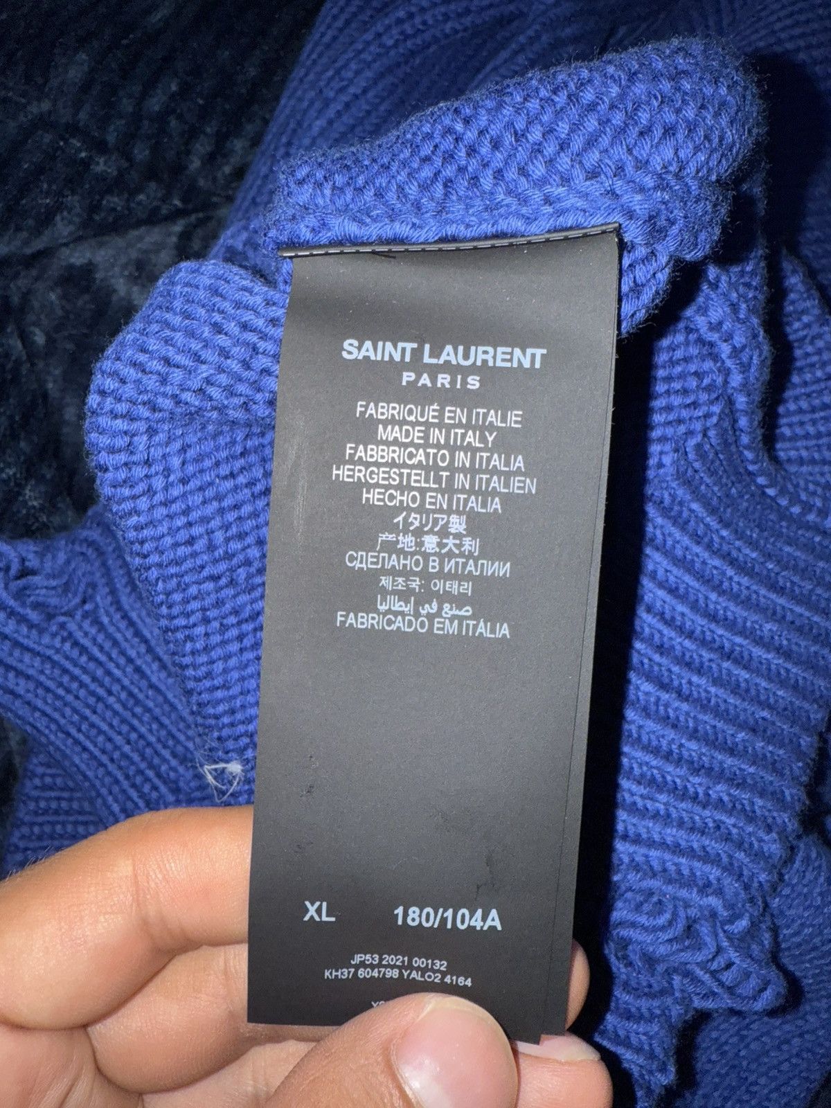 Saint Laurent Paris Blue Saint Laurent Paris Sweater Size US XL / EU 56 / 4 - 6 Thumbnail