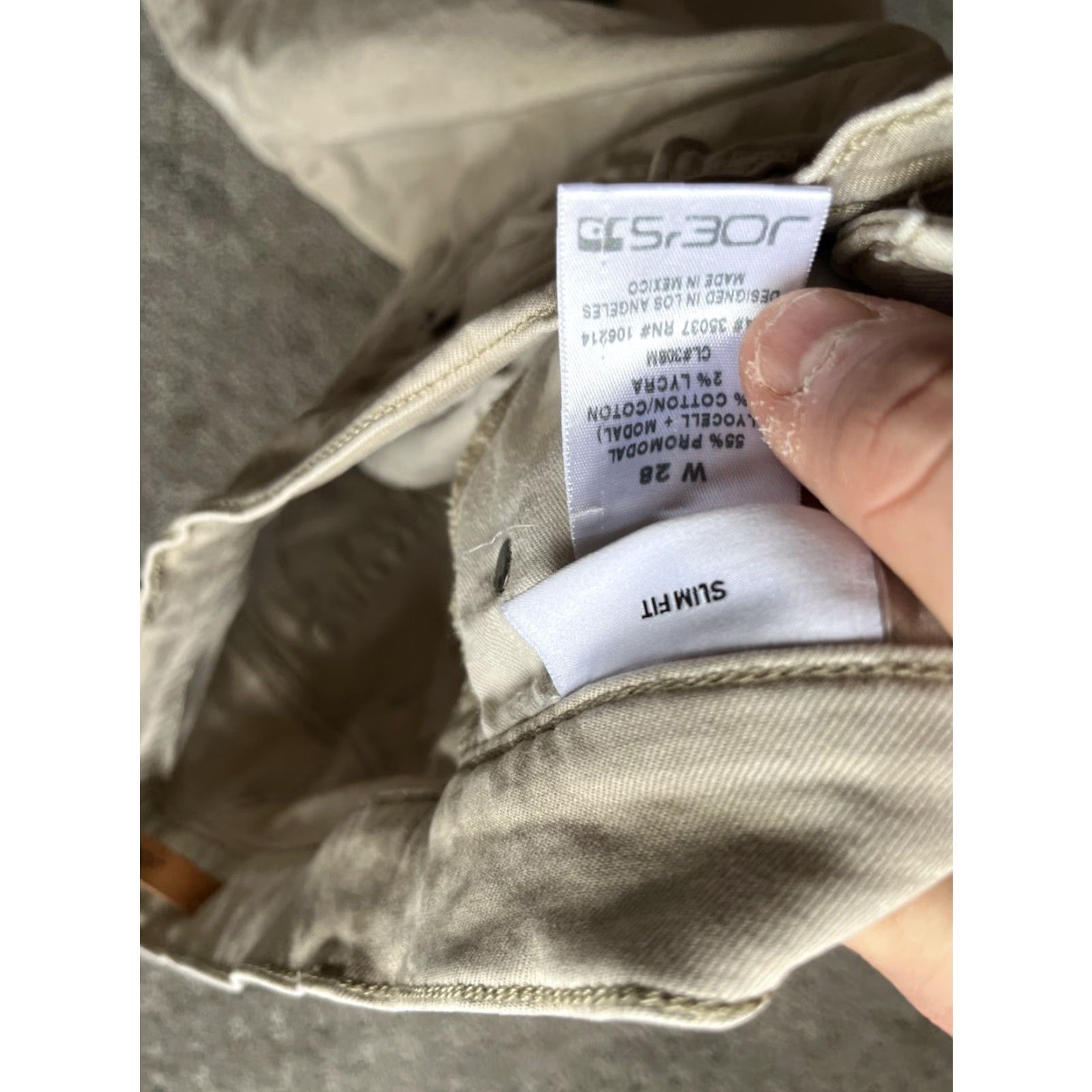 Vintage JOE'S JEANS Men's Slim Fit Straight Leg Jeans 28x30 Beige Cotton Blend Stretch Size US 28 / EU 44 - 6 Thumbnail
