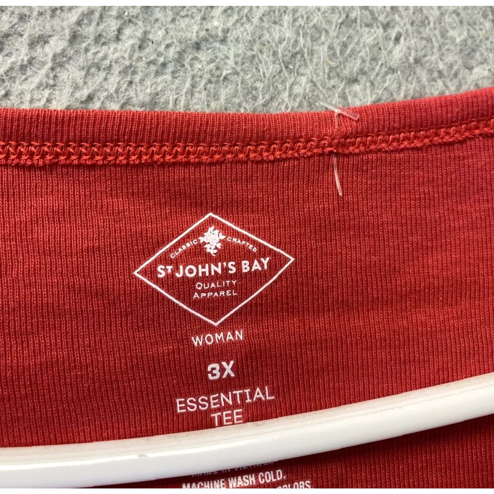 Vintage St. John's Bay Essential Tee Shirt Red Crew Neck Long Sleeve 3X Woman's Plus Size Tee Size XXL / US 16-18 / IT 52-54 - 3 Thumbnail