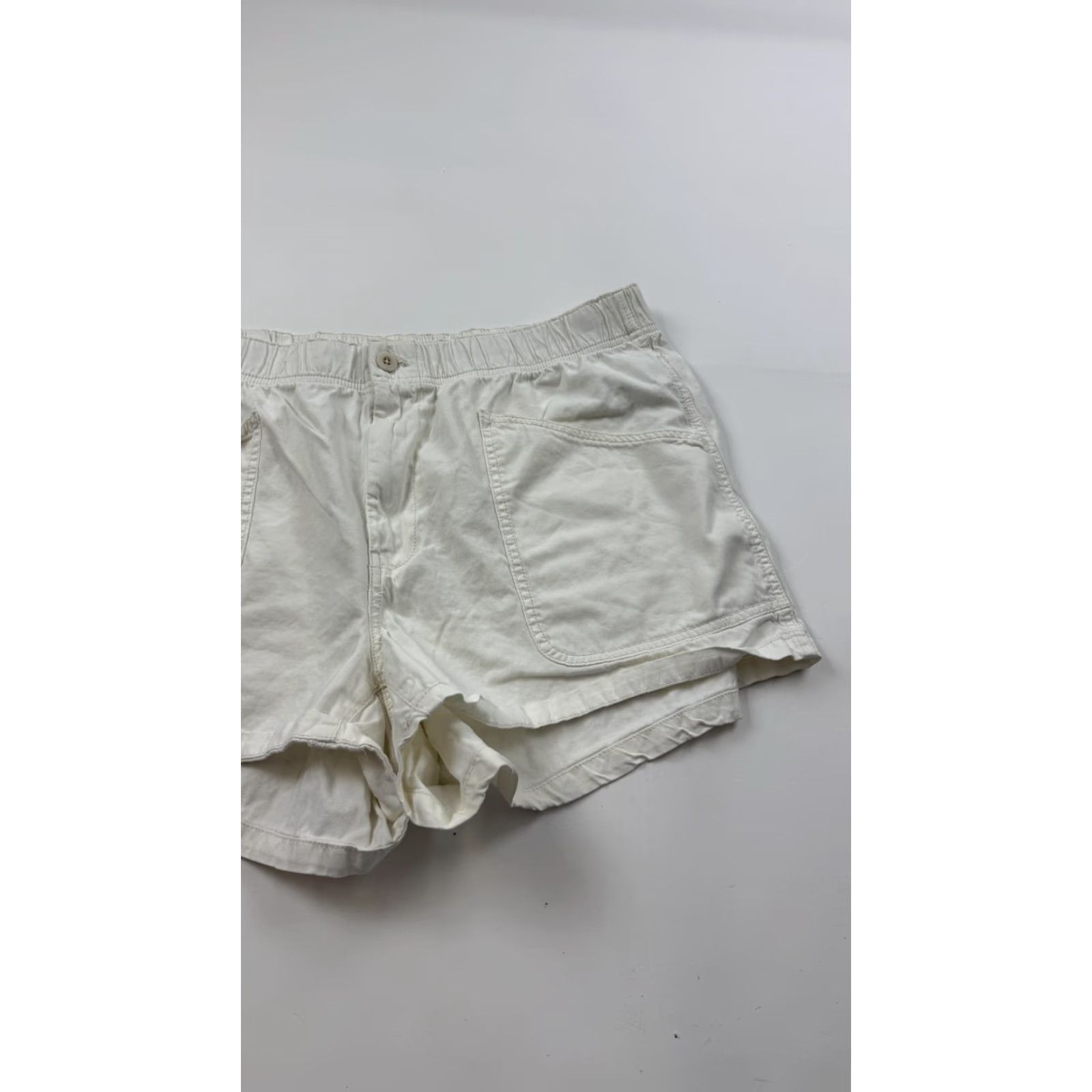 Madewell Madewell Shorts 16W Women Ivory Elastic Waist Utility Cotton Stretch Casual Womens Size 38" / US 16 / IT 52 - 3 Thumbnail