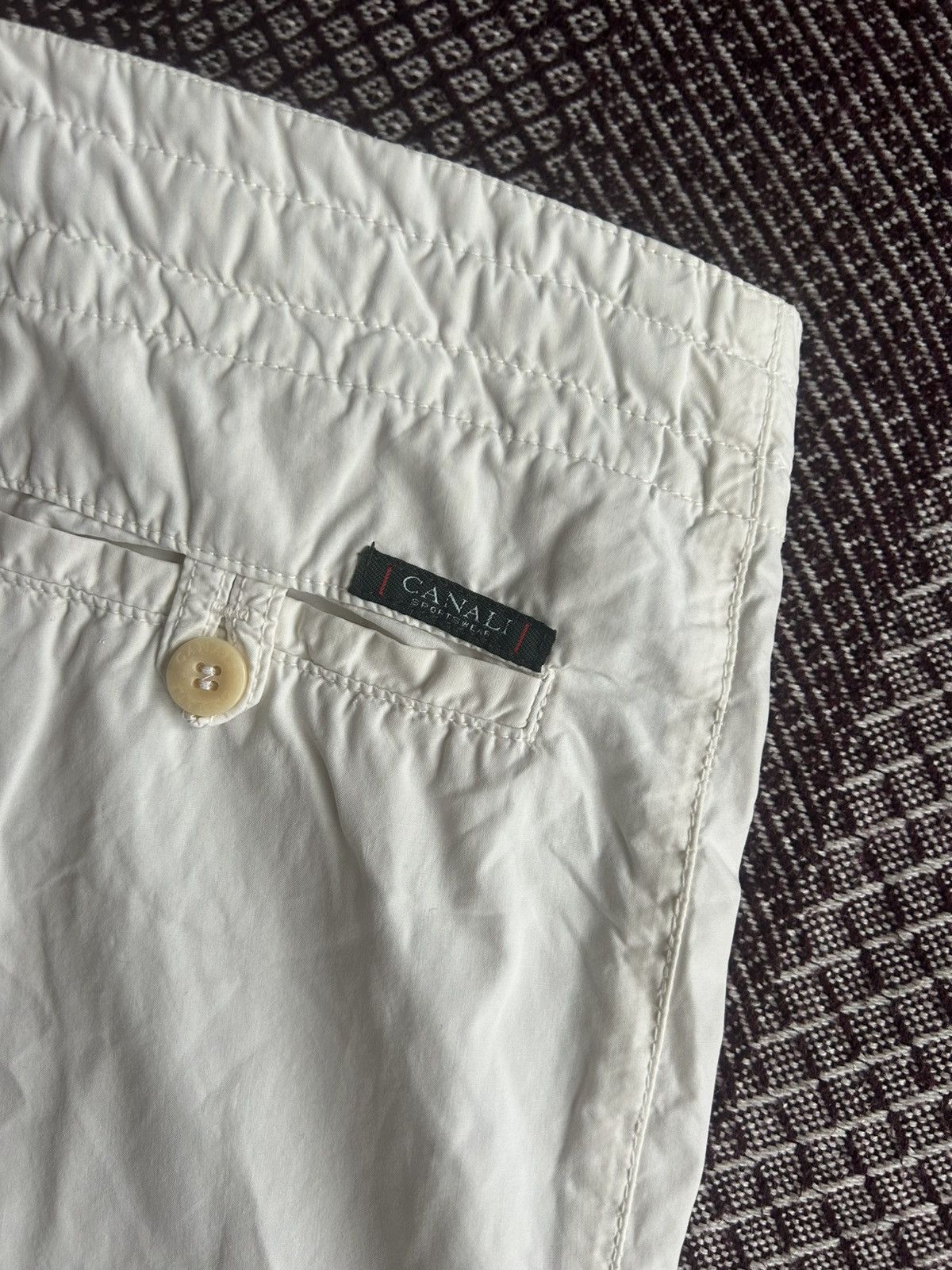 Canali Vintage Canali Sport Pants Mens White Solid Style Size 36 Size US 36 / EU 52 - 5 Thumbnail