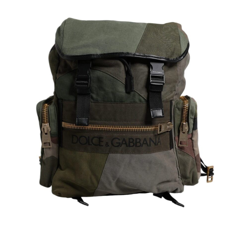 Dolce & Gabbana Dolce & Gabbana Military Green Patchwork Travel Backpack Bag Size ONE SIZE - 6 Thumbnail