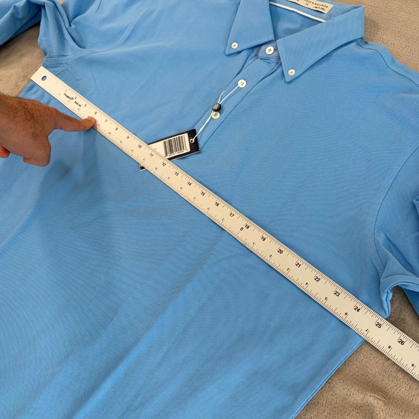 Burton Holderness & Bourne The Burton Polo Shirt Men XL Sky Blue Tailored Fit NWT Polo Size US XL / EU 56 / 4 - 6 Thumbnail