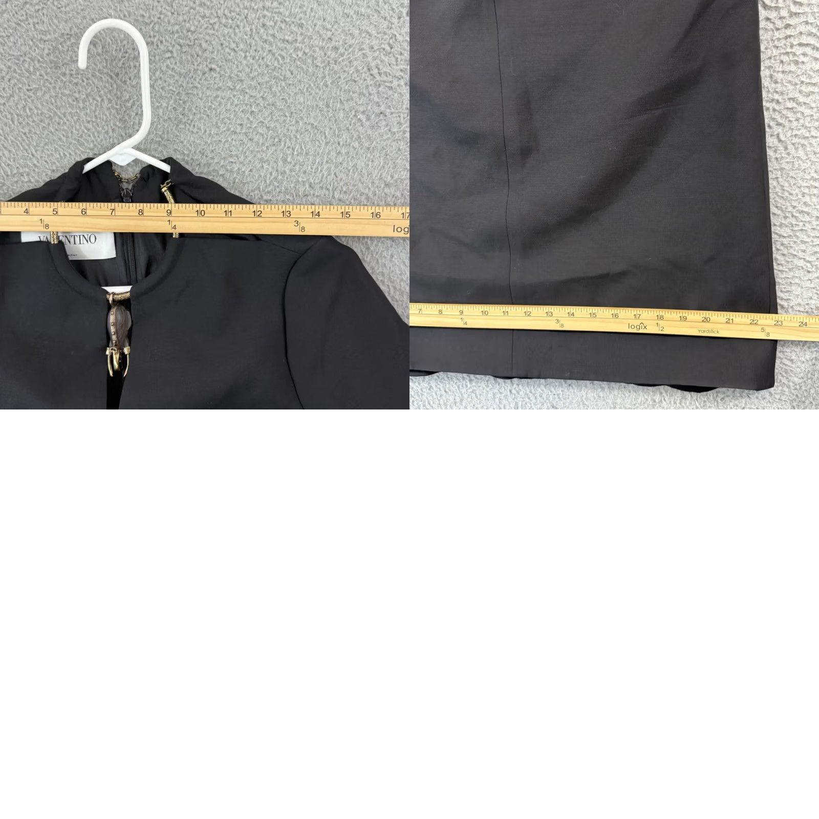 Valentino VINTAGE Valentino Spa Dress Women 4 Black Crepe Couture A Line Mini Zip Wool Silk Sheath Size S / US 4 / IT 40 - 10 Thumbnail