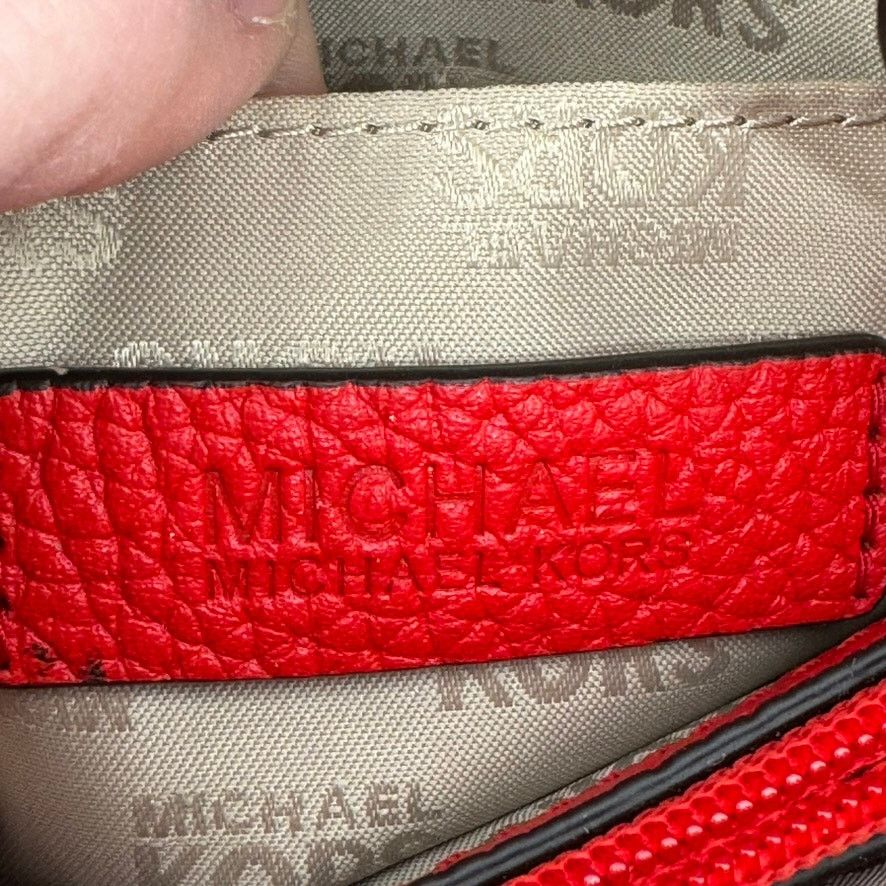 Michael Kors Michael Kors Riley Red Studded Leather Satchel MK Charm Bag Size ONE SIZE - 10 Thumbnail