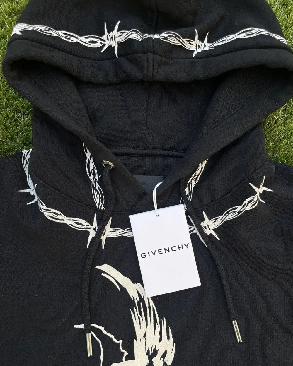 Givenchy Givenchy FW21 Barbed Wire Eagle Gothic Destroy Lonely Hoodie Size US L / EU 52-54 / 3 - 8 Thumbnail