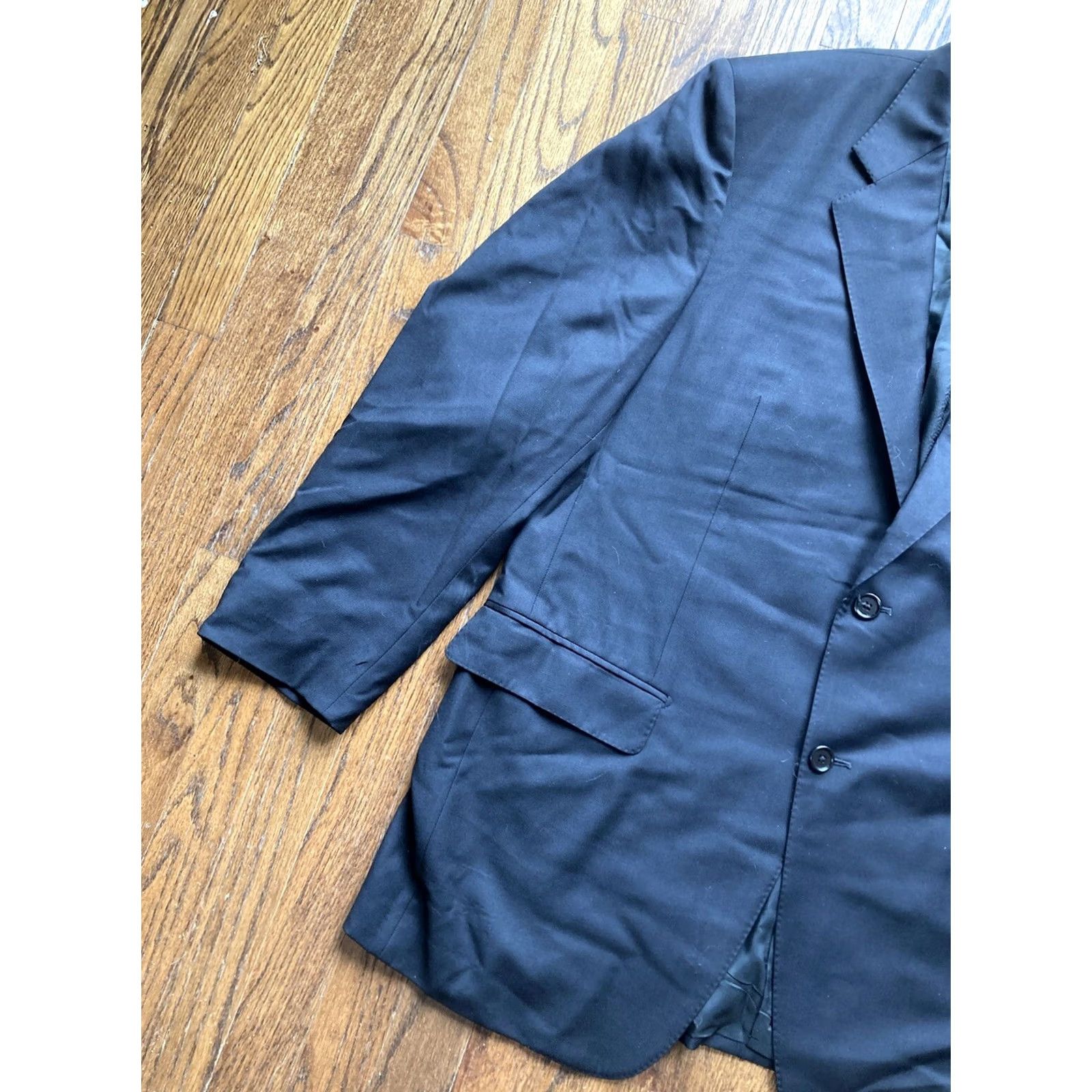 Loro Piana Luca diMarco Blazer Mens 46R Wool Black Notch Lapel 2 Button Single-Breasted Tailored 120s Italy Size 46R - 2 Thumbnail