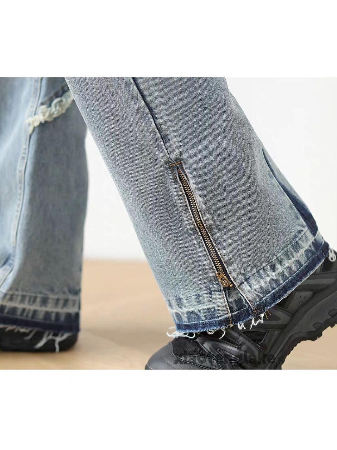 Jean zx vintage washed faded punk grunge bootcut zipper jeans Size US 36 / EU 52 - 3 Thumbnail