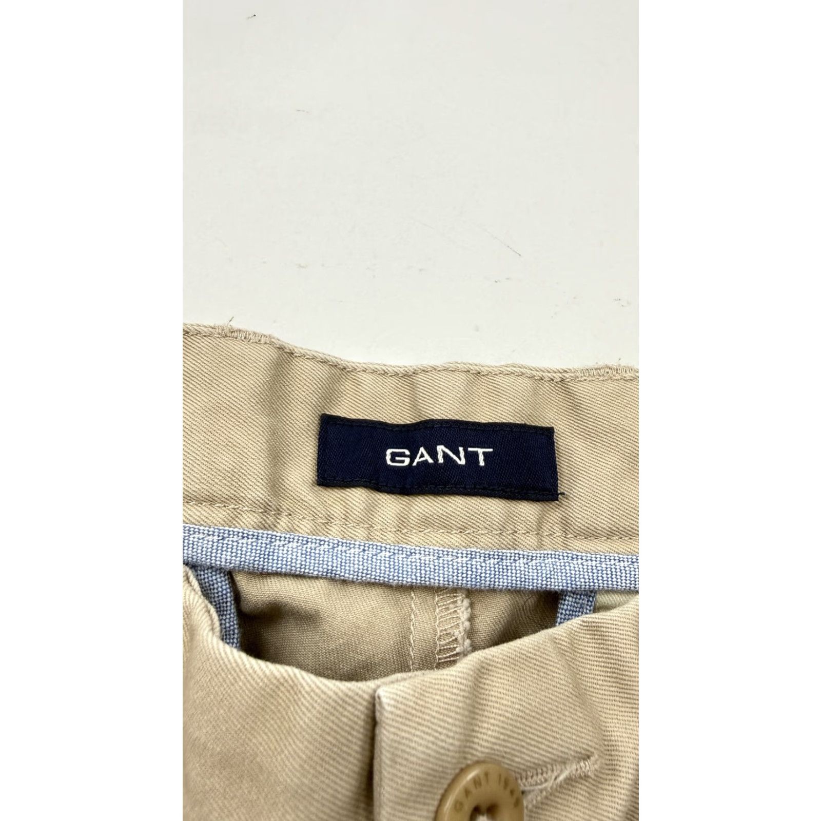 Gant GANT Chino Pants Men's 30x34 Khaki Soho Low Waist Narrow Fit Cotton Casual Slim Front Zip Pockets Logo Beige 30 34 Mens Size US 30 / EU 46 - 4 Thumbnail
