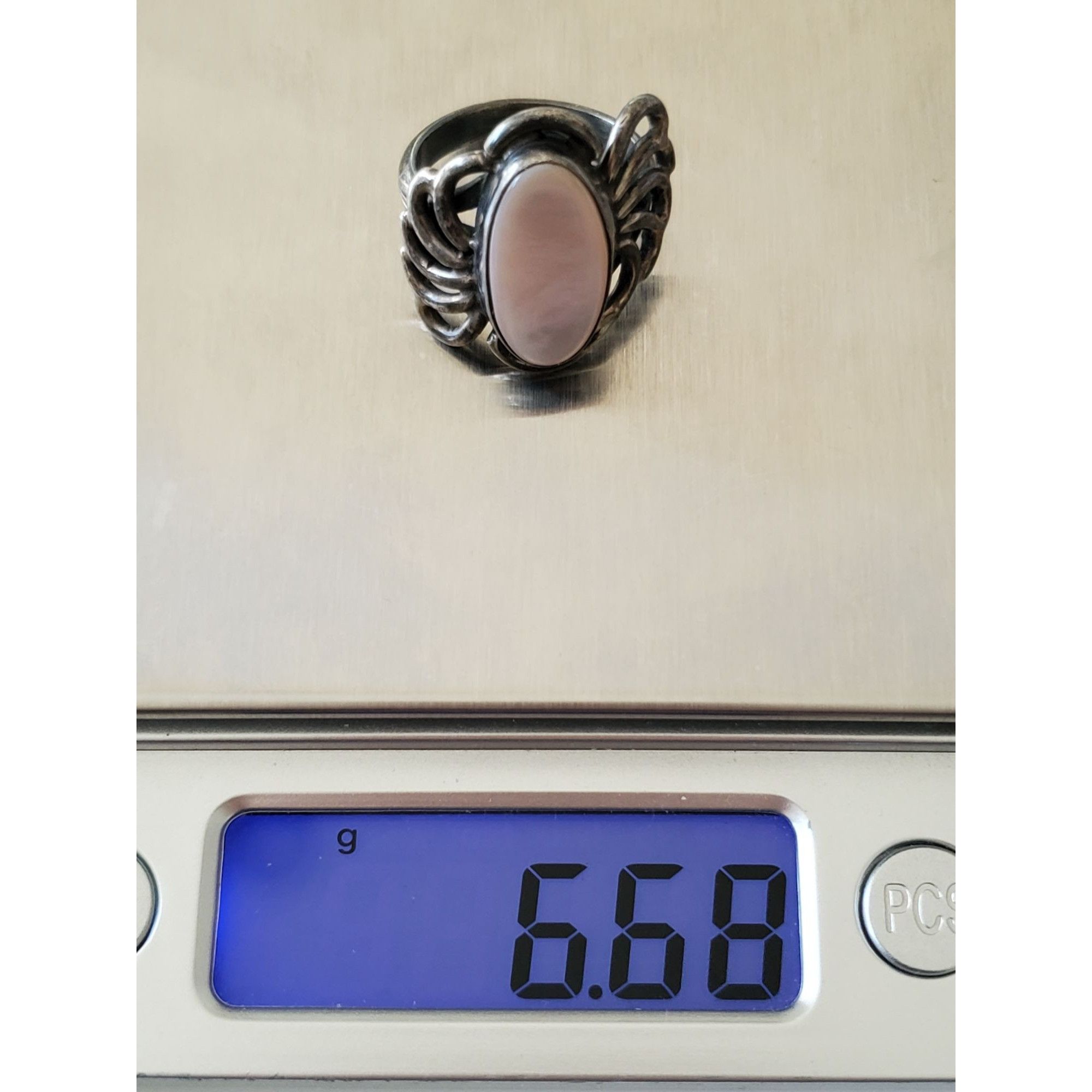Unknown London Vintage Southwestern Mother of Pearl Sterling Silver Bypass Size ONE SIZE - 7 Thumbnail