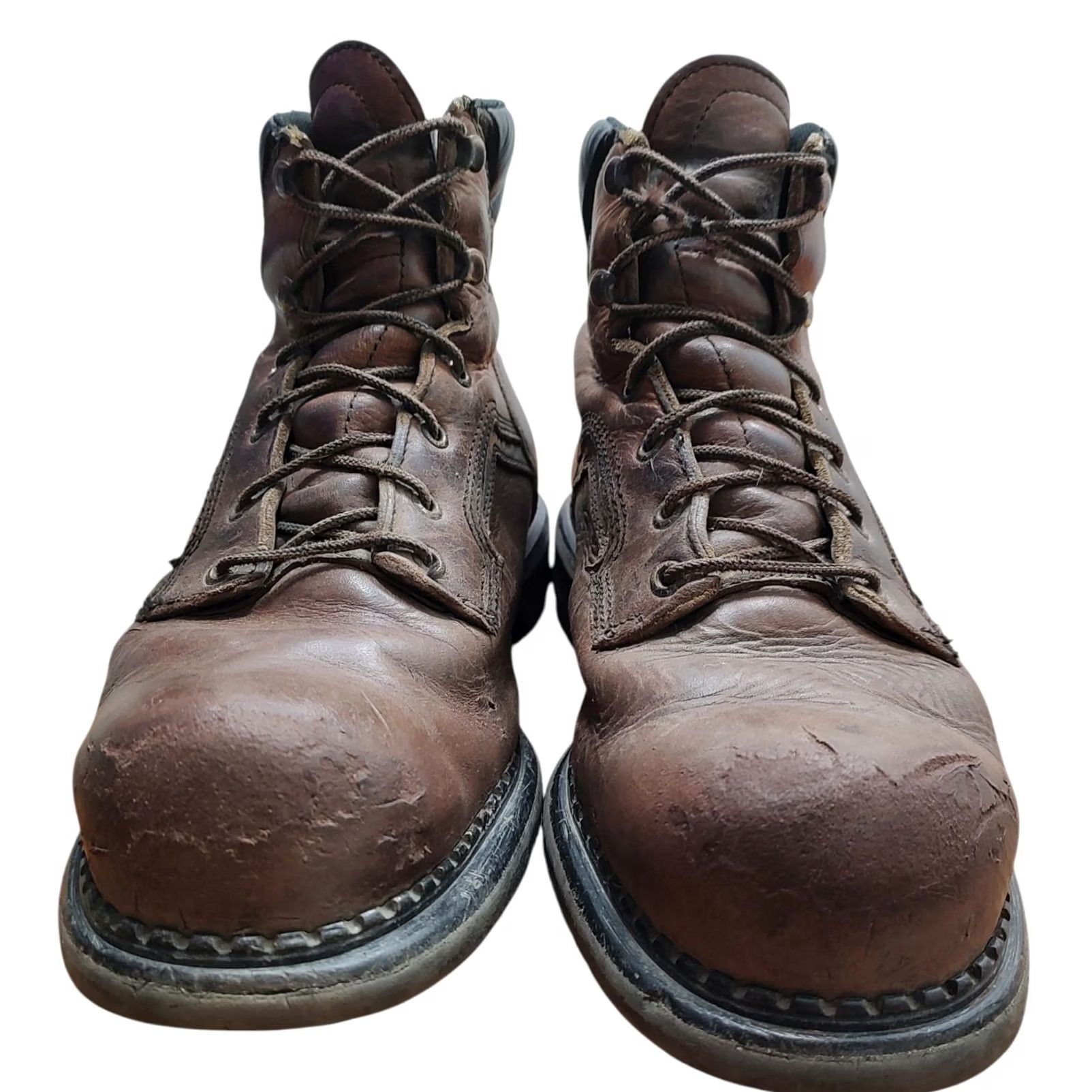 Red Wing VINTAGE Red Wing EH926 Work Boots Boots Mens 12 Leather Brown Waterproof Oil Resistant Rubber Outsole Ankle Lace Up Mens Boots USA 2012 Size US 11 / EU 44 - 4 Thumbnail