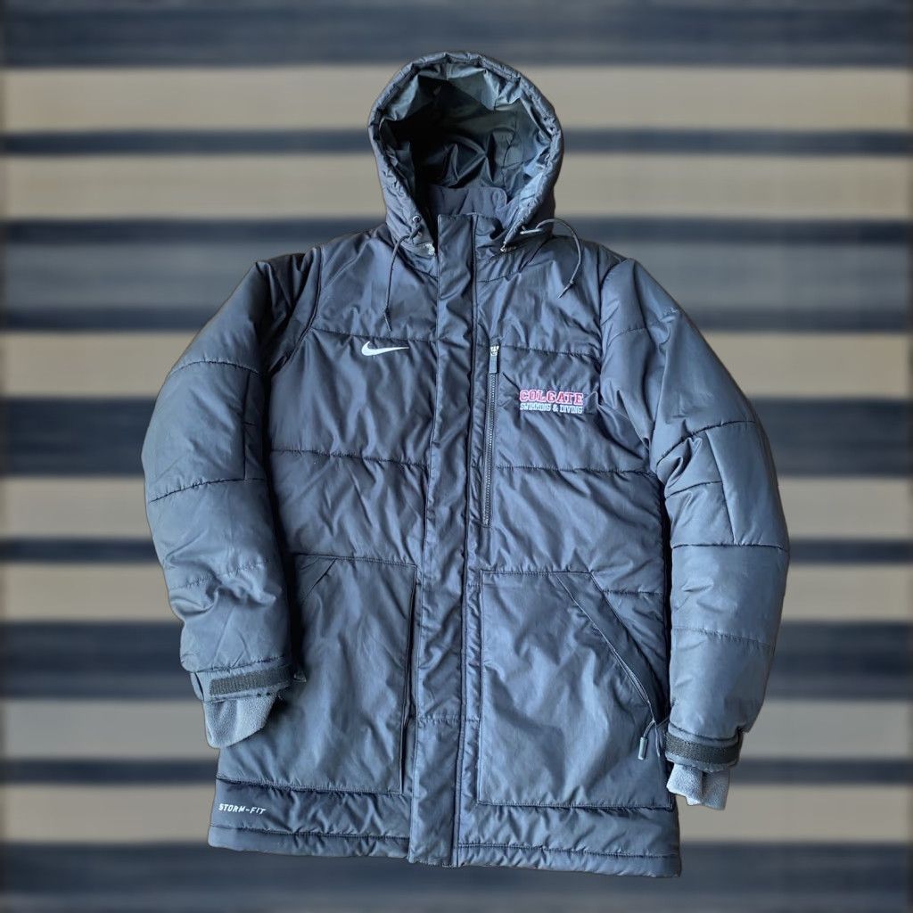 Nike VINTAGE Nike Storm-FIT Colgate University Swimming Windrunner Parka Jacket Men S Black Long Full Zip Hooded Winter Therma-FIT Size US S / EU 44-46 / 1 - 1 Thumbnail
