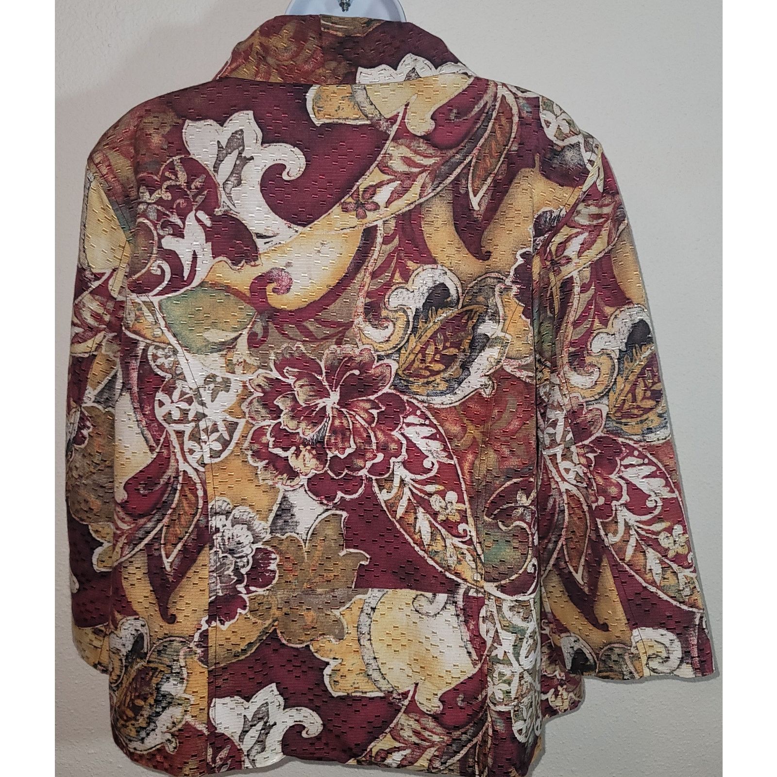 Chicos Chico's Yellow Brown Floral Button Women's Blazer 2 M 12/14 Size M / US 6-8 / IT 42-44 - 5 Thumbnail