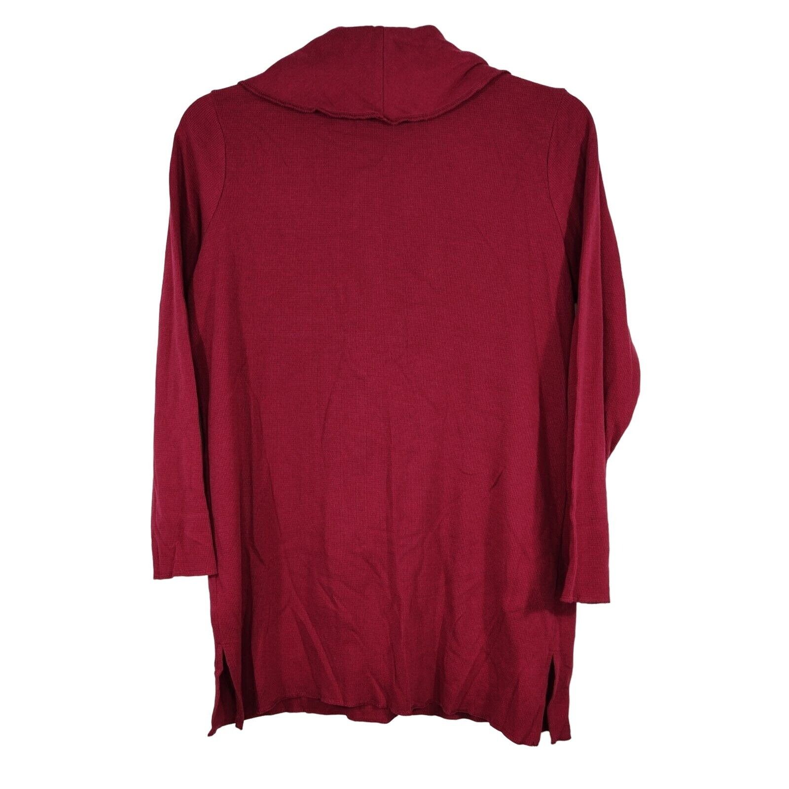 Other Roamans Red Thermal Waffle Knit Top Women Size M Shawl Colla Size M / US 6-8 / IT 42-44 - 4 Thumbnail