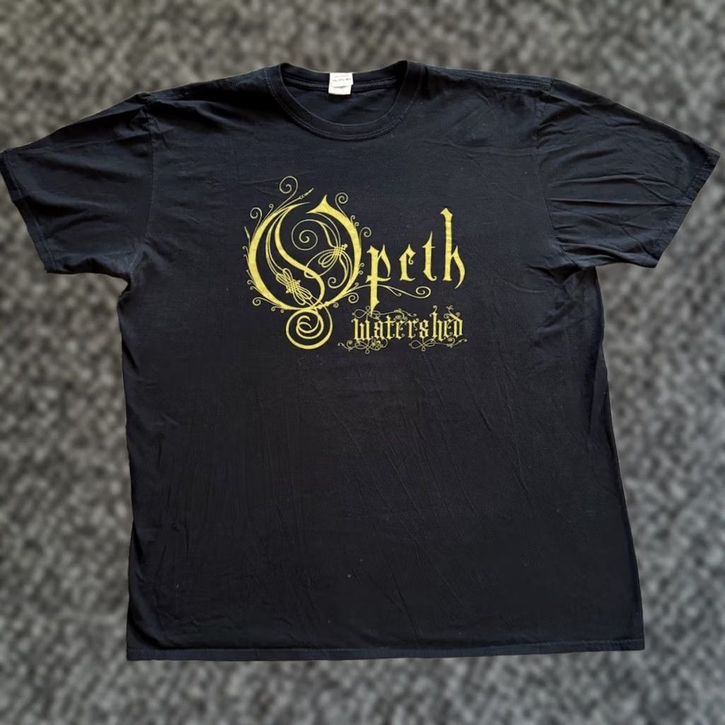 Gildan VINTAGE Opeth Watershed Concert T Shirt 2XL Black Mens Short Sleeve Crew Neck Gildan Band Metal Dream Dream Theater Katatonia 2008 2019 2010-2019 Size US XXL / EU 58 / 5 - 1 Thumbnail