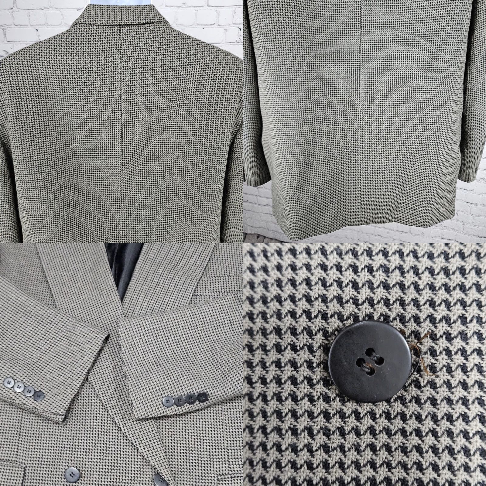 Albert Nipon Albert Nipon Brown Black 100% Wool Double Breasted Peak Blazer Sport Coat 42R Mens Jacket Shirt? Size 42R - 9 Thumbnail