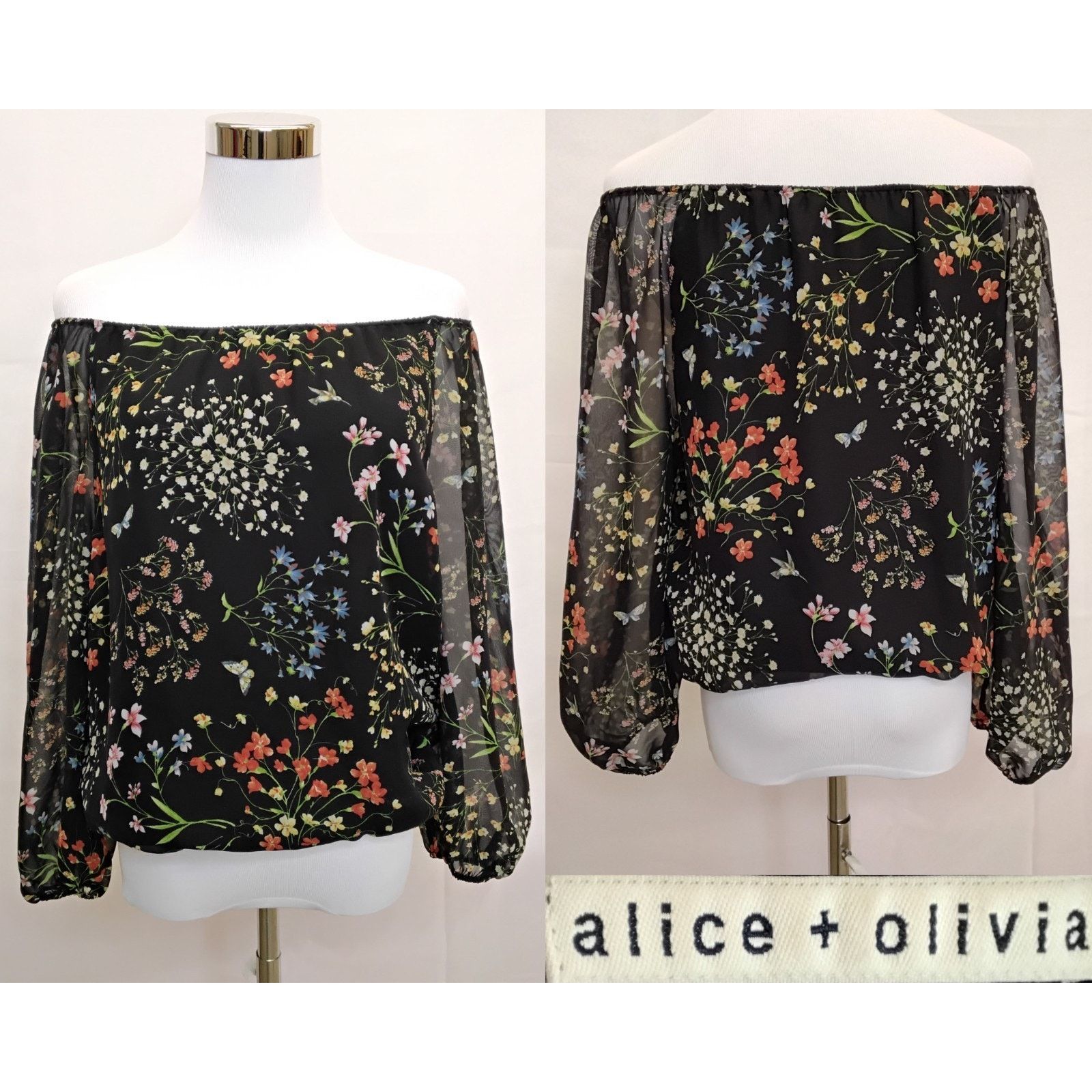 Alice + Olivia Alice & Olivia Blouse Women's M Floral Off the Shoulder Size M / US 6-8 / IT 42-44 - 1 Thumbnail