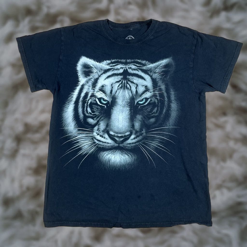Vintage DOM Graphics T-Shirt Adults M Medium Black Tiger Crewneck Short Sleeve Cotton Size US M / EU 48-50 / 2 - 1 Thumbnail