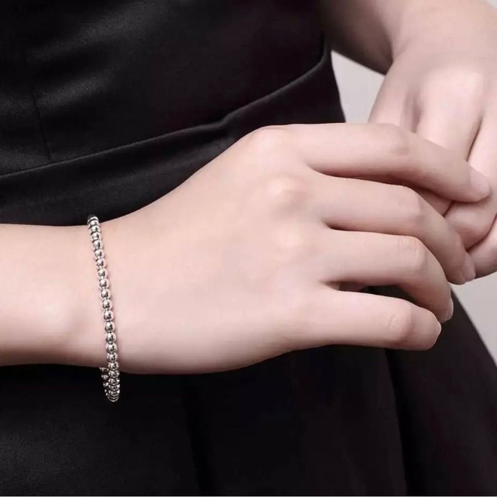 Other Sterling Silver Beaded Minimalist Bracelet 8” Size ONE SIZE - 2 Thumbnail