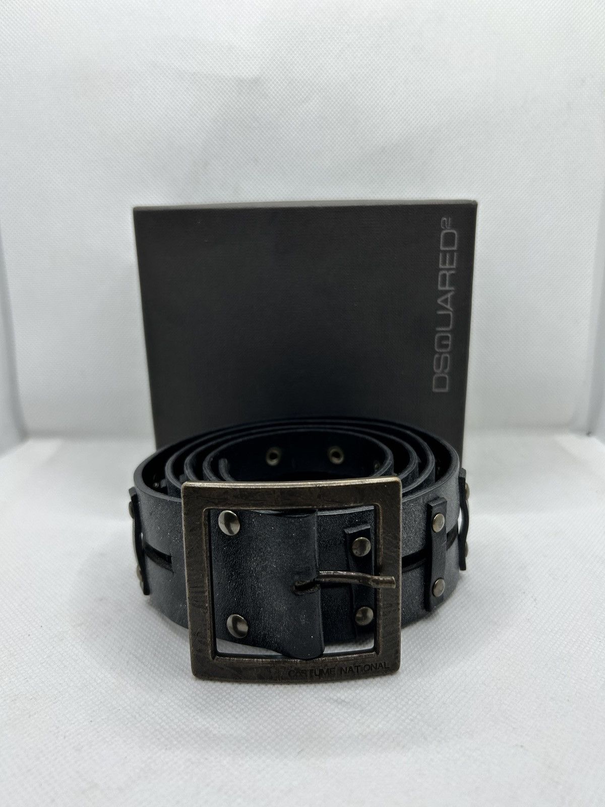 Dsquared2 DSquared2 Runway Leather Belt - Black with Gunmetal Buckle Size 34 - 1 Thumbnail